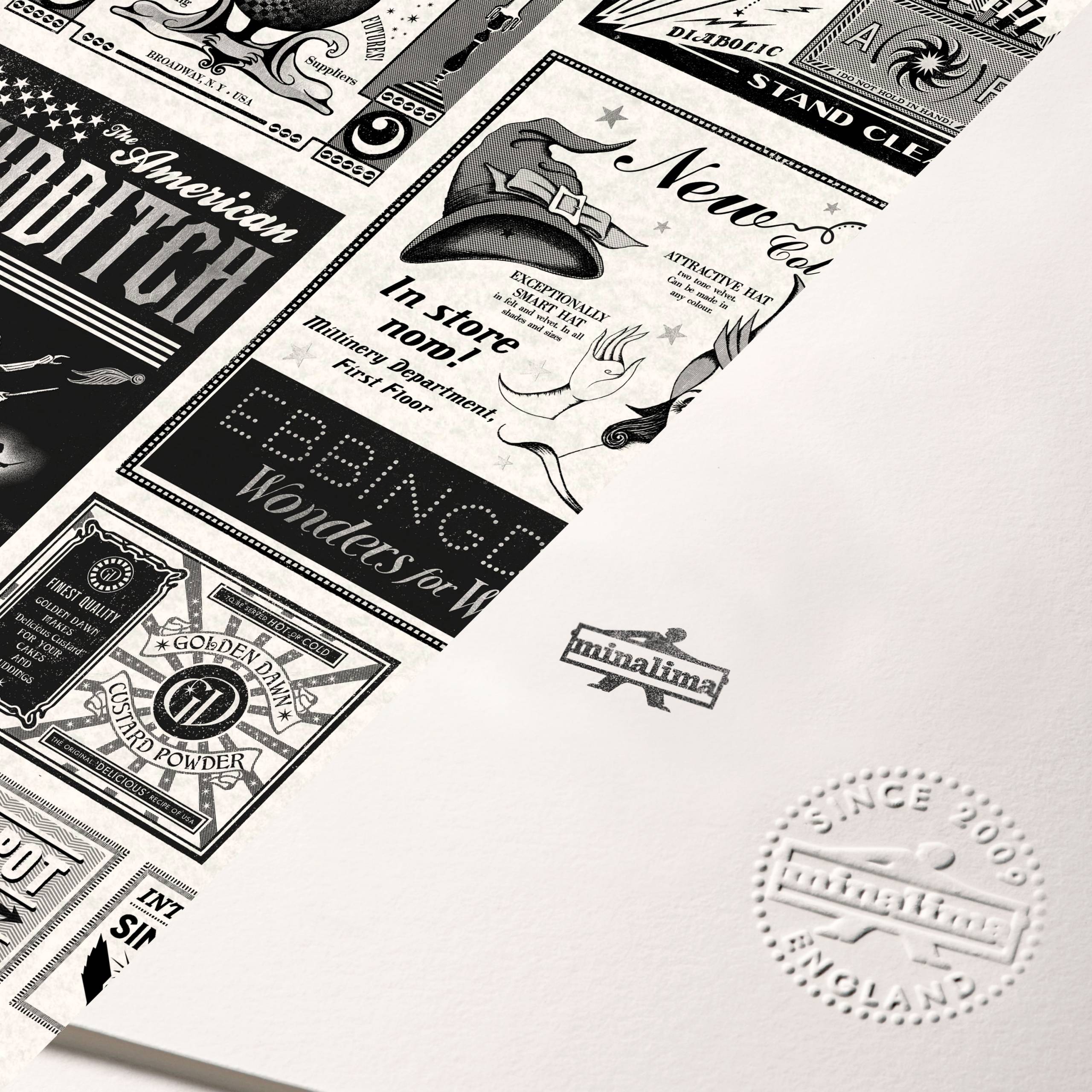 Adverts from The New York Ghost - MinaLima