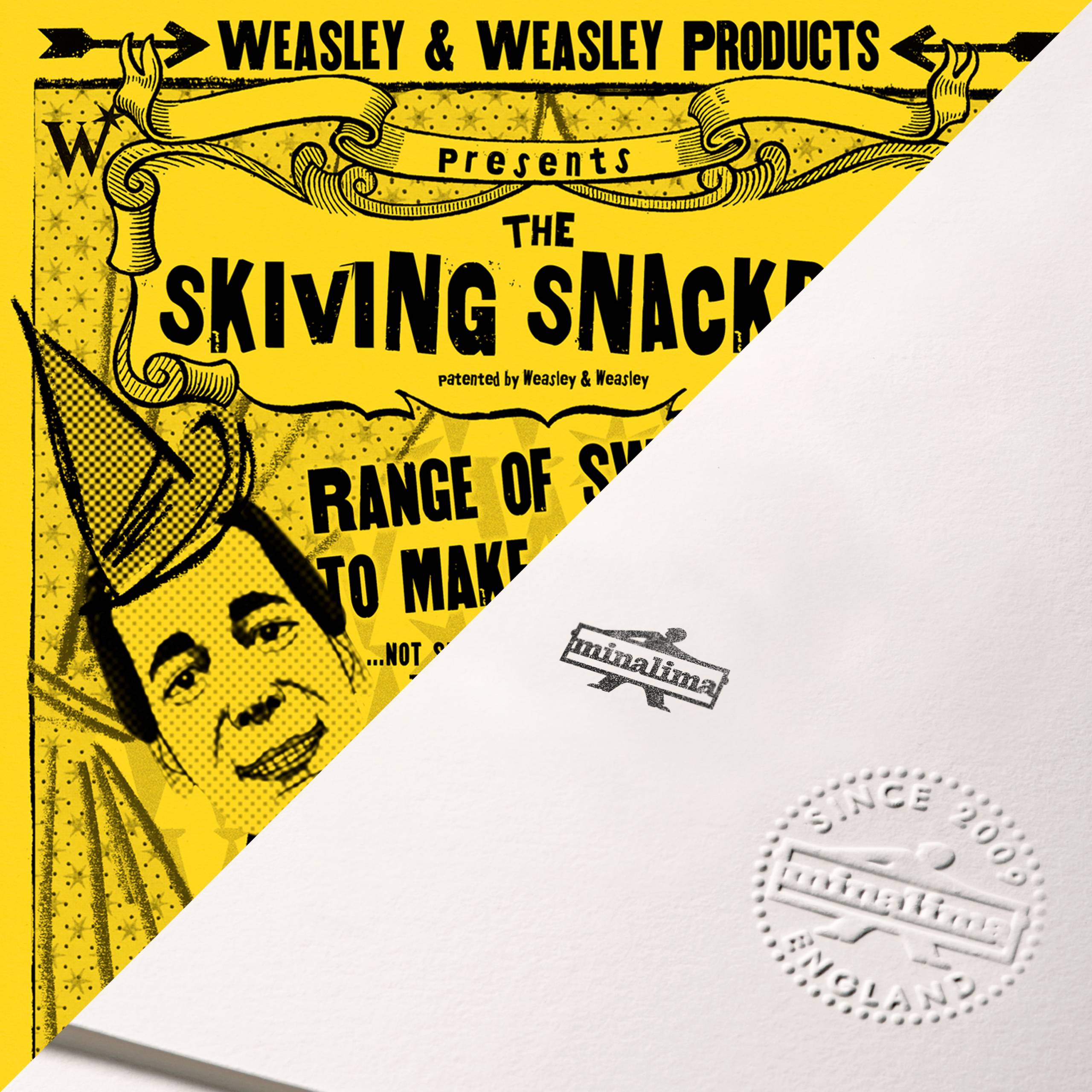 Skiving Snackbox Advertisement from Weasleys' Wizard Wheezes MinaLima
