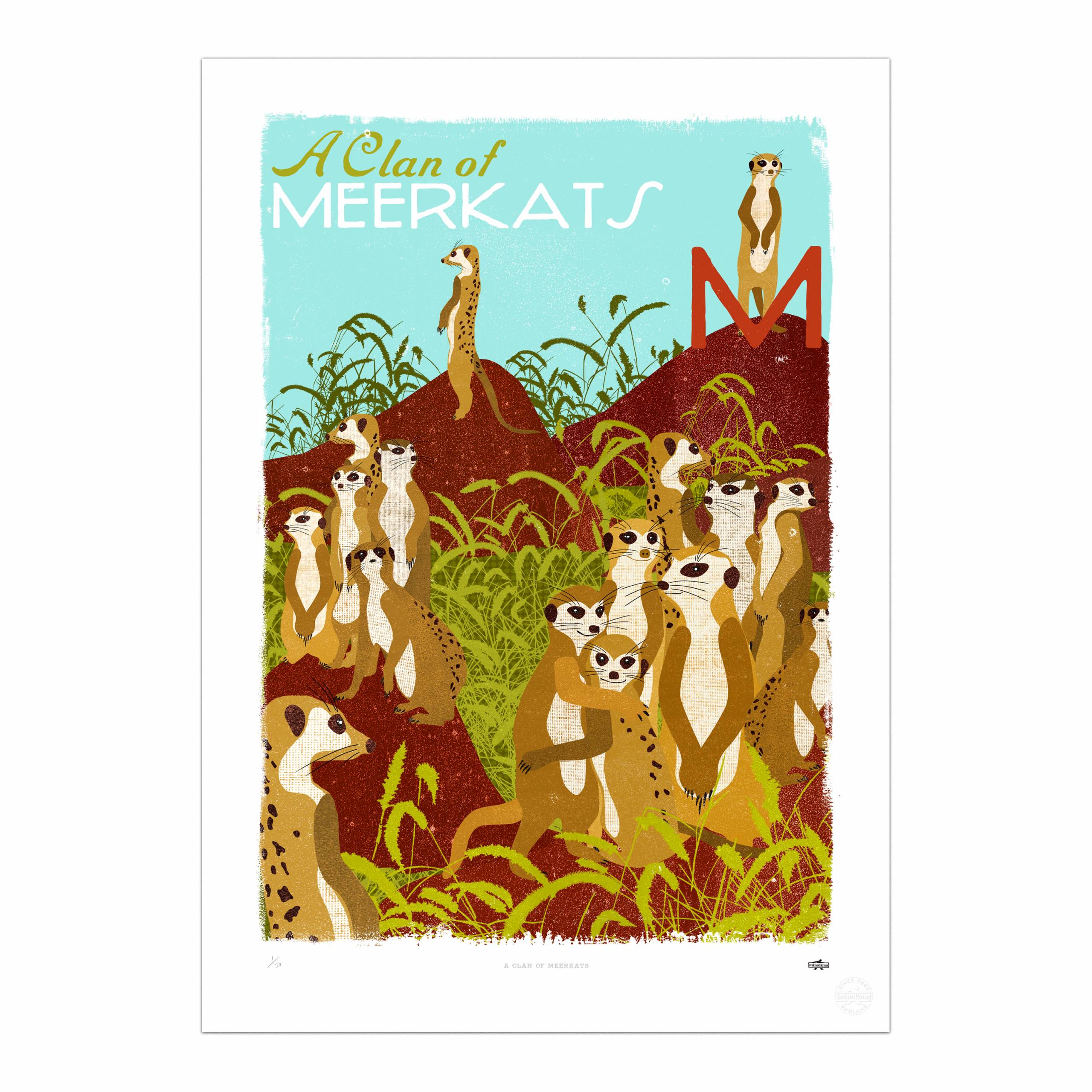 A Clan of Meerkats Print