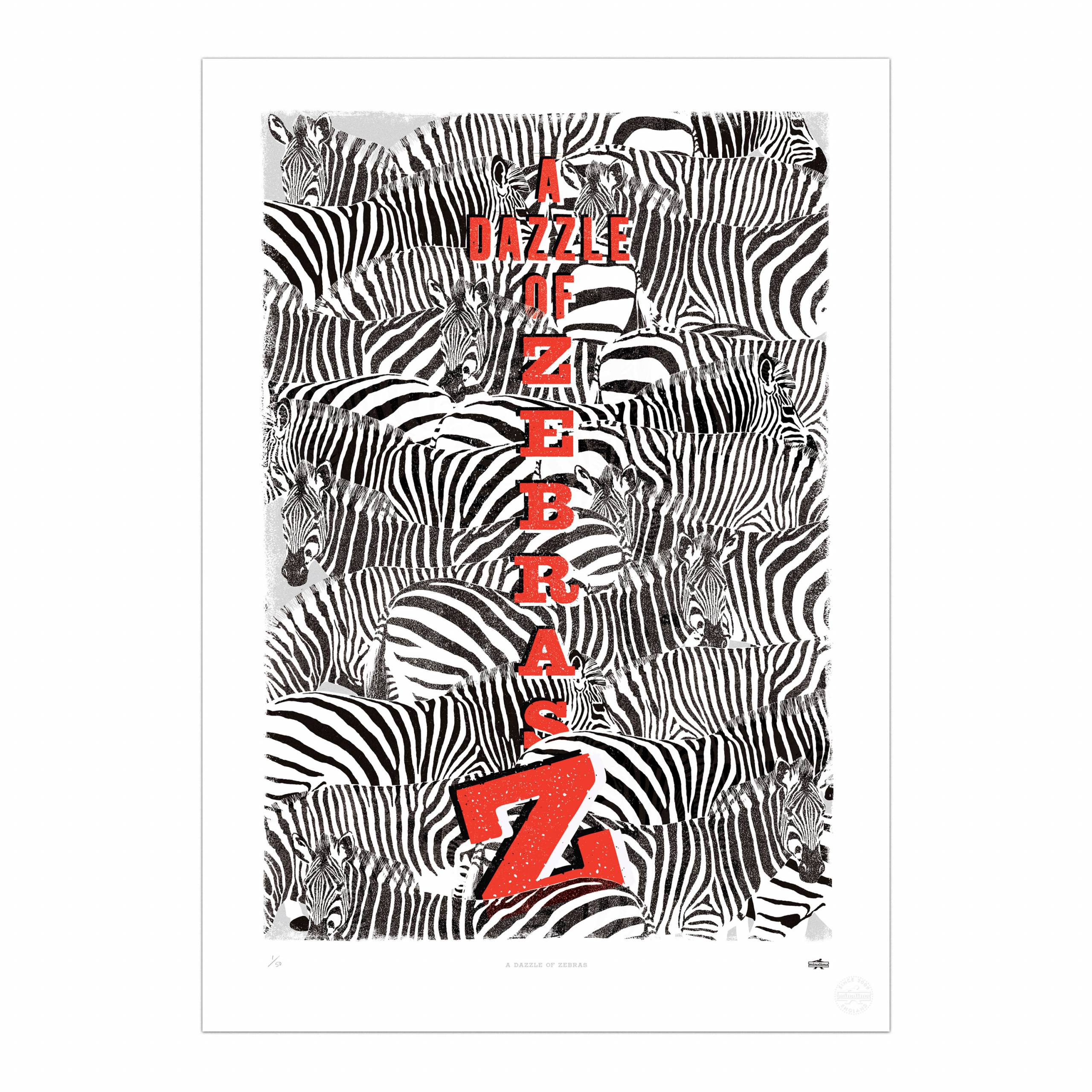 A Dazzle of Zebras Print
