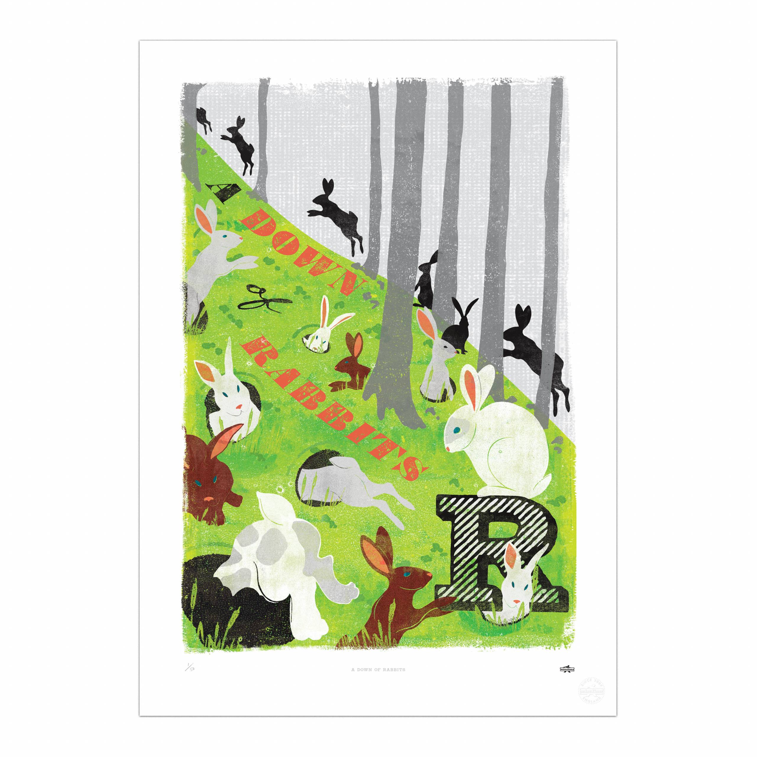 A Down of Rabbits Print