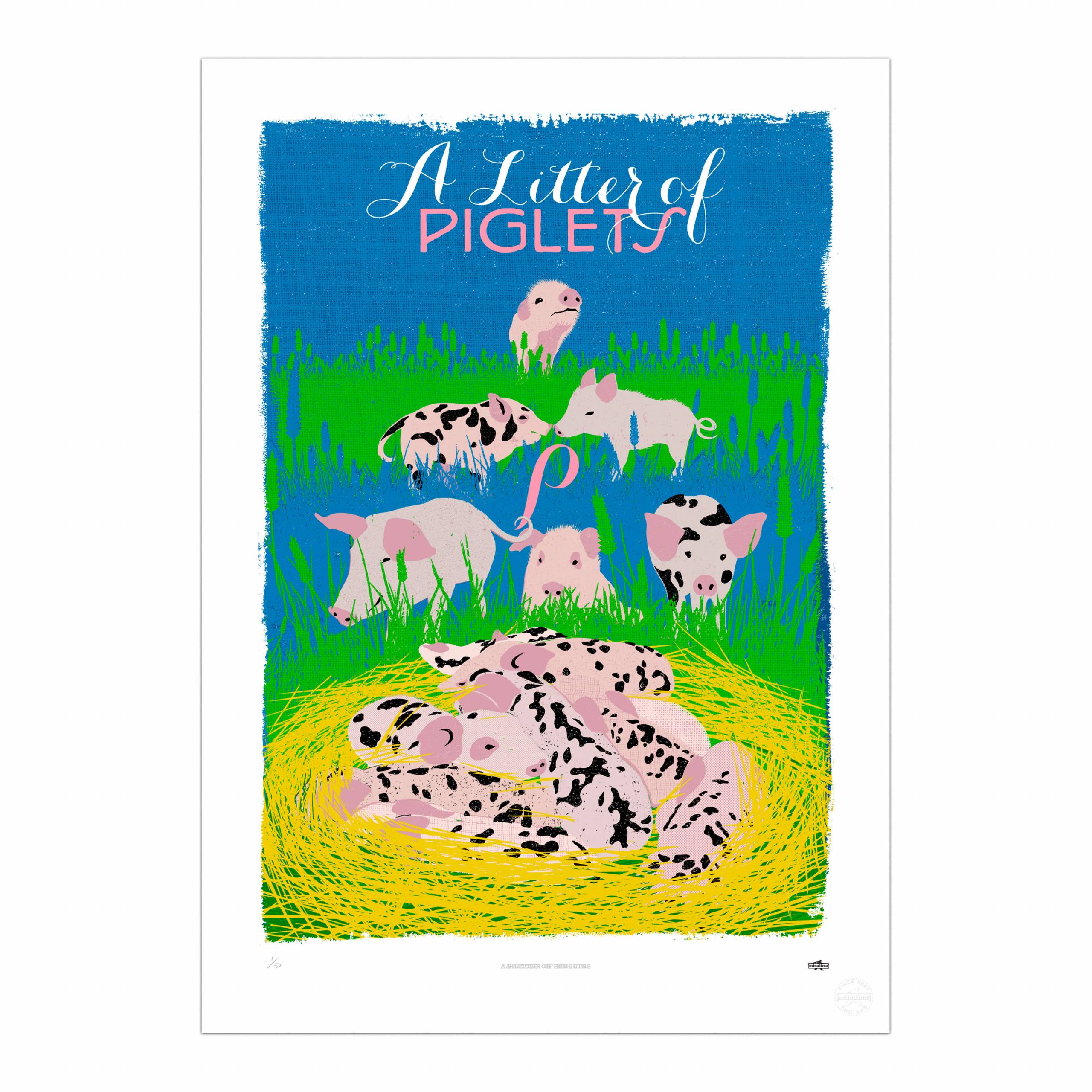 A Litter of Piglets Print