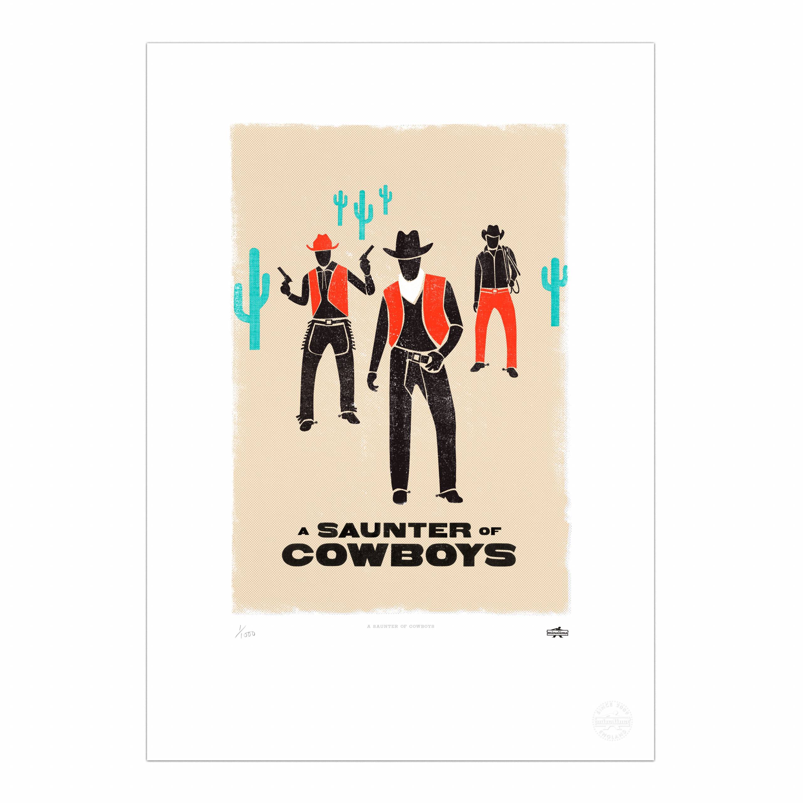 A Saunter of Cowboys Print