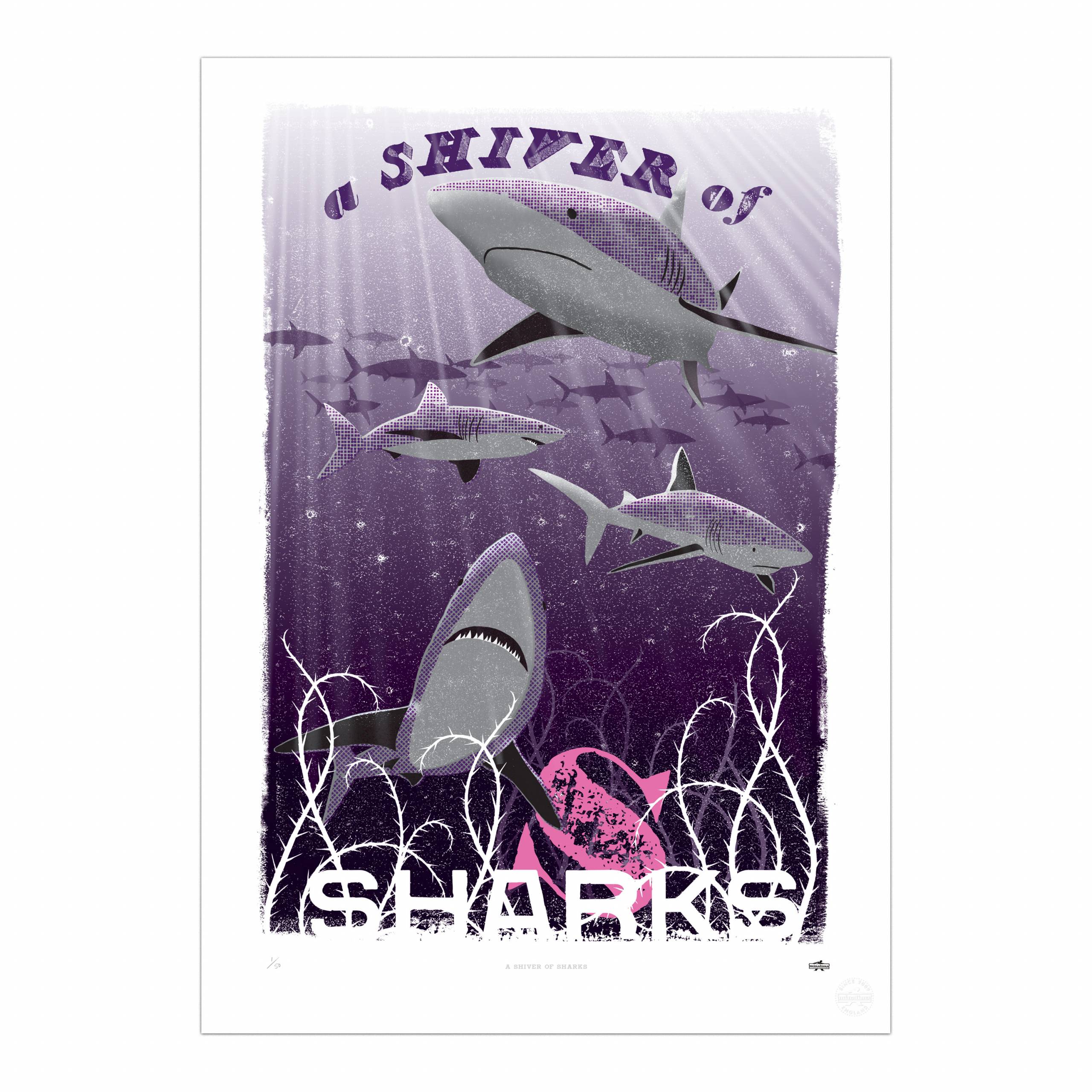A Shiver of Sharks Print