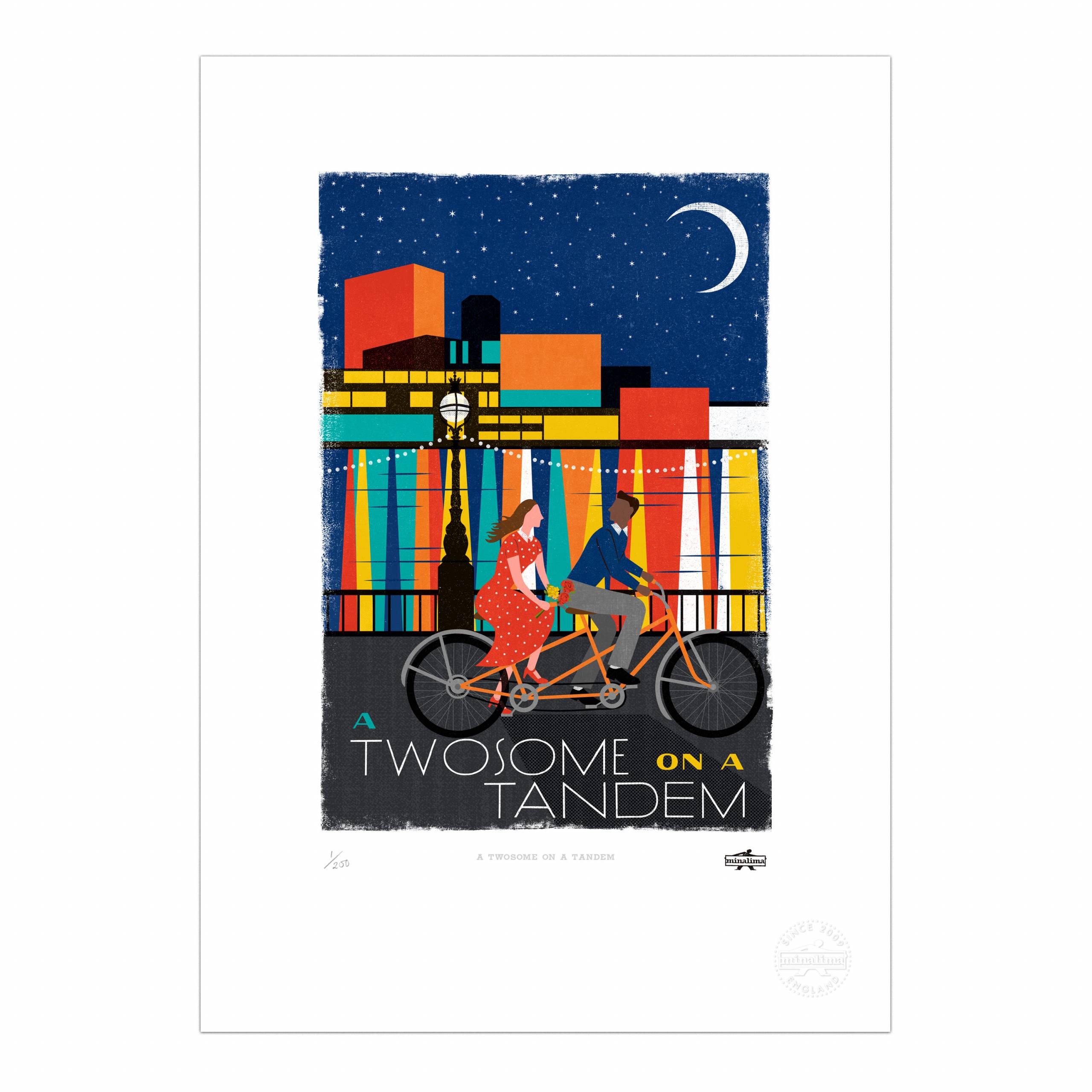 A Twosome on a Tandem - Boy + Girl Print
