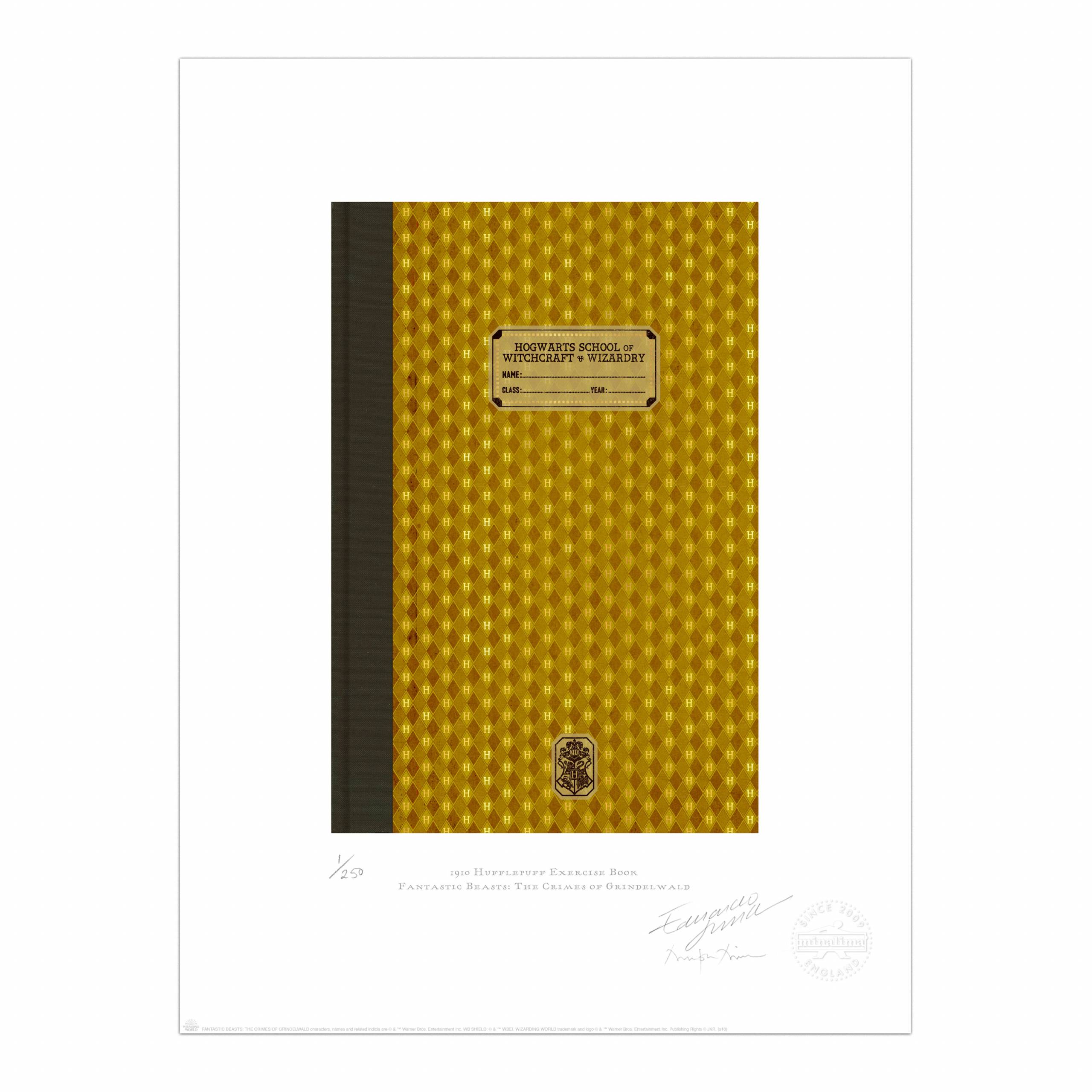 1910 Hufflepuff Exercise Book