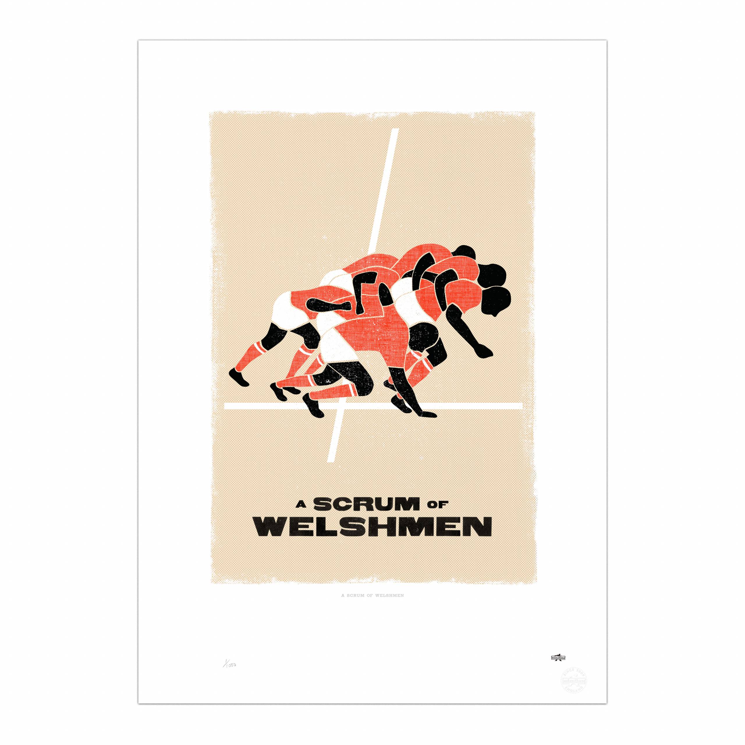 A Scrum of Welshmen Print