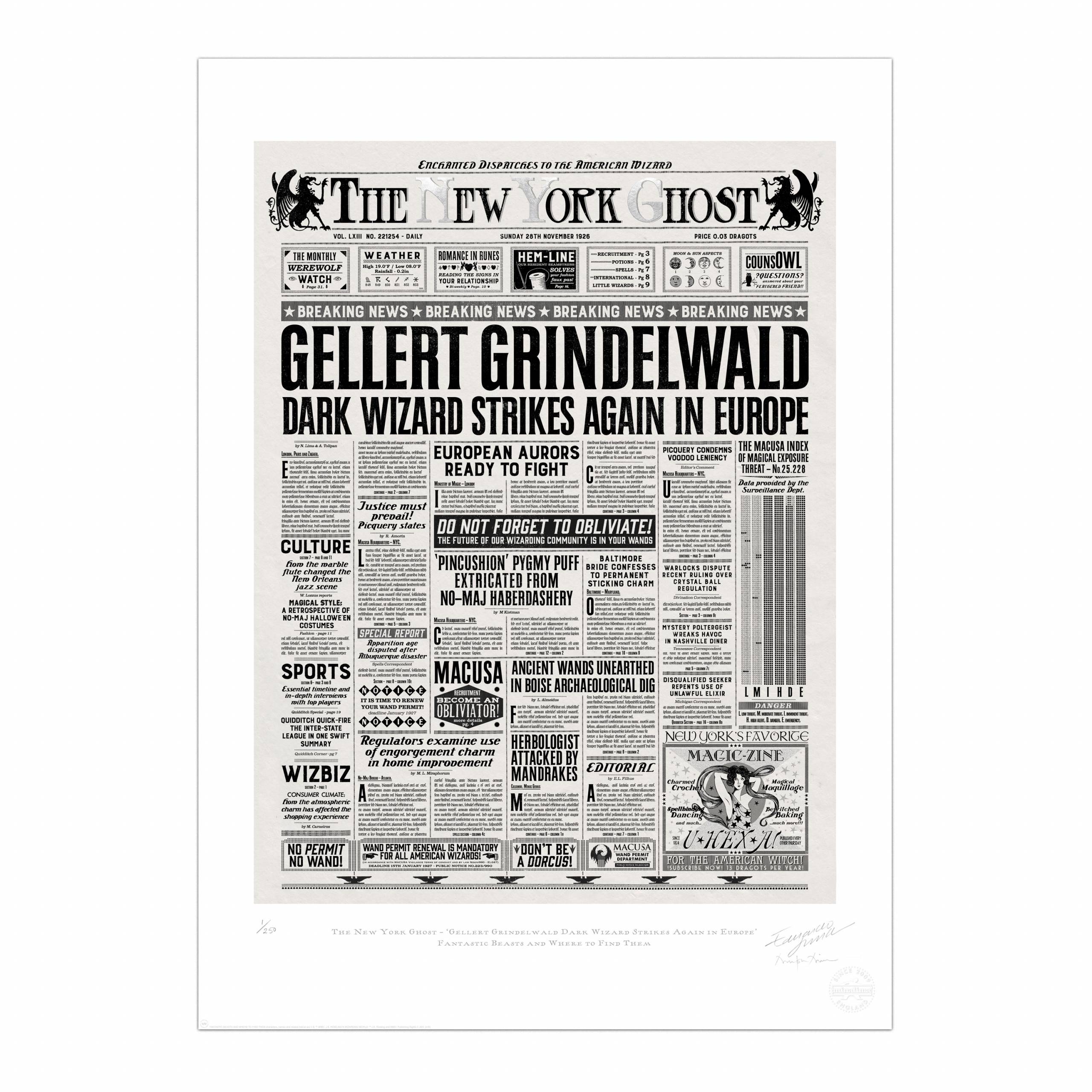 The New York Ghost - ‘Gellert Grindelwald Dark Wizard Strikes Again in Europe’