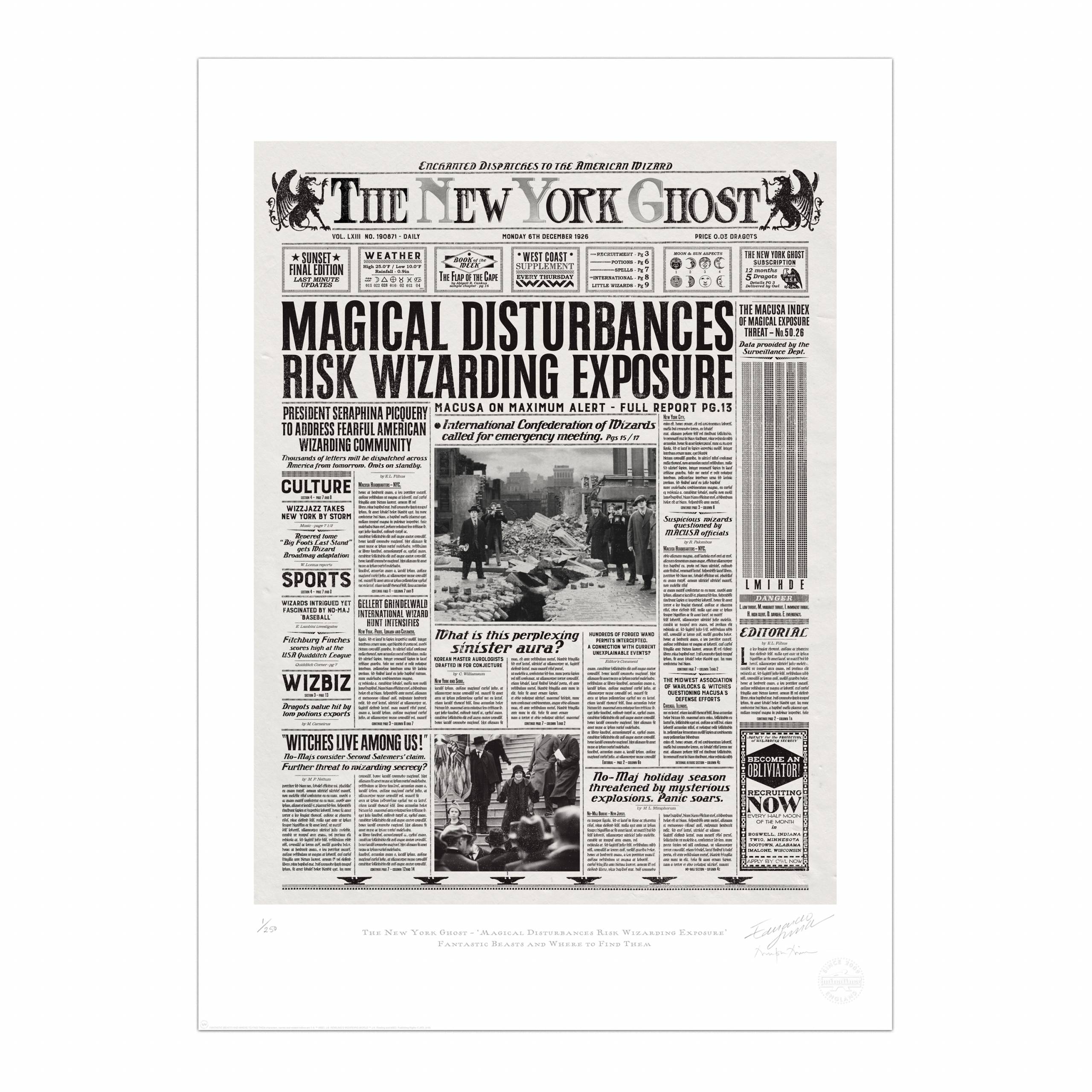 The New York Ghost - ‘Magical Disturbances Risk Wizarding Exposure’