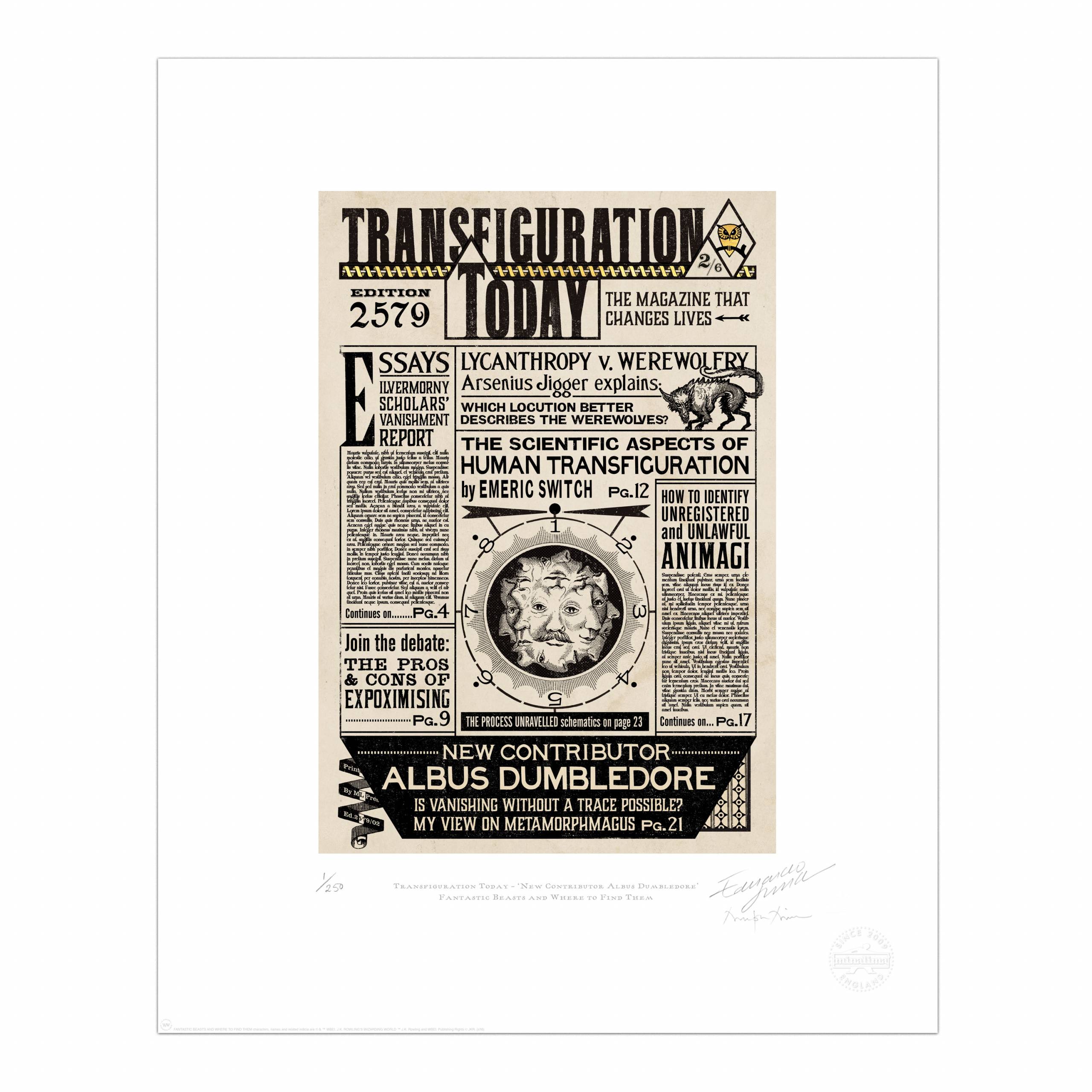 Transfiguration Today - ‘New Contributor Albus Dumbledore’