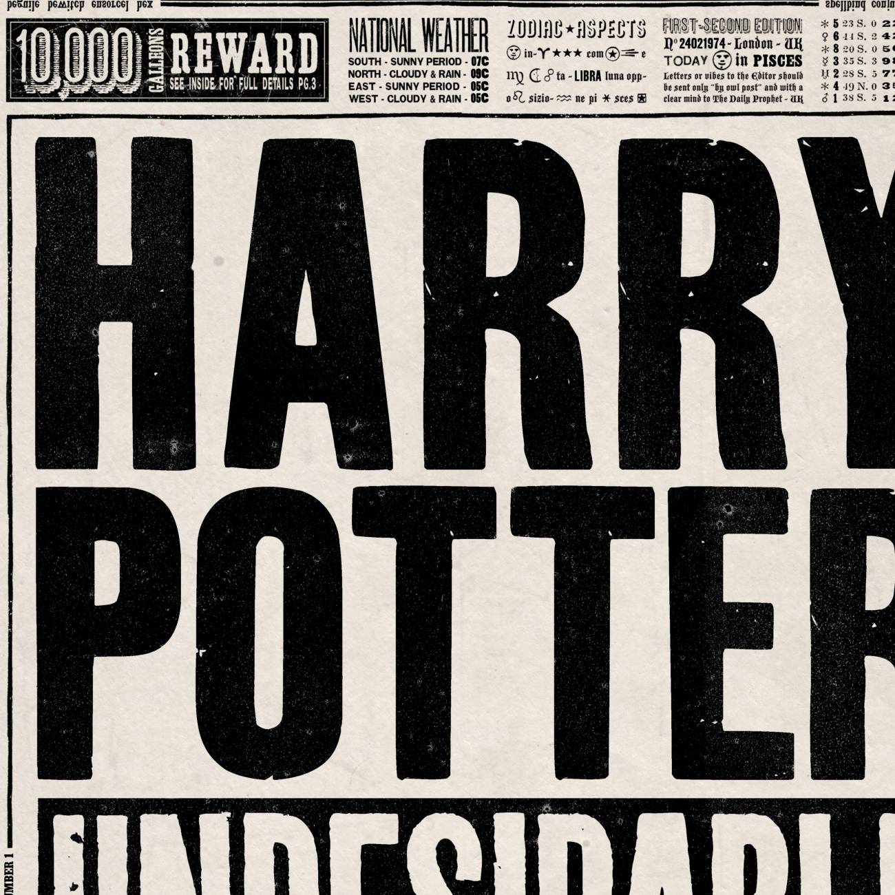 Papier peint Minalima La Gazette du Sorcier - 3 Reliques Harry Potter