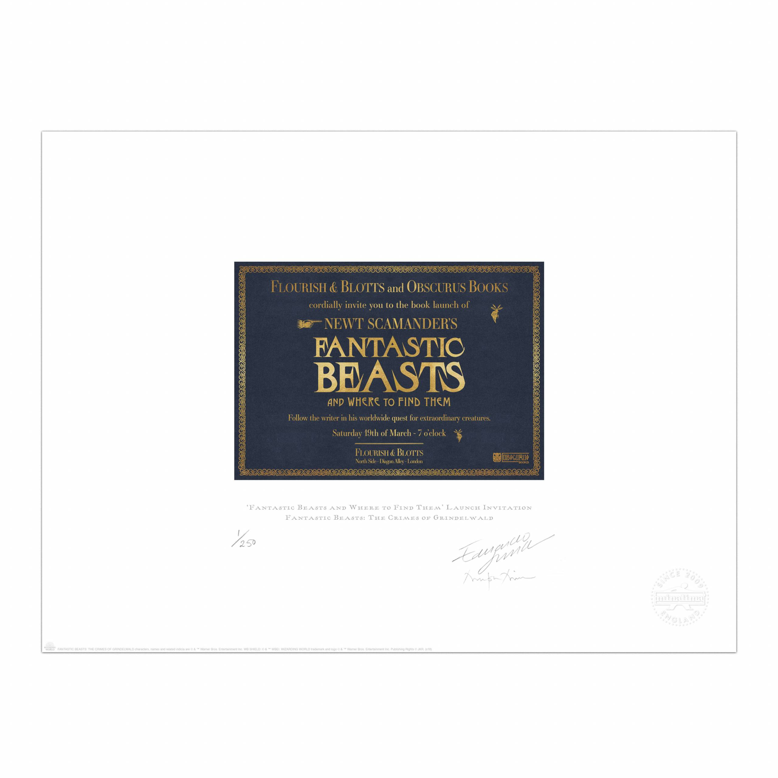 ‘Fantastic Beasts and Where to Find Them’ Launch Invitation