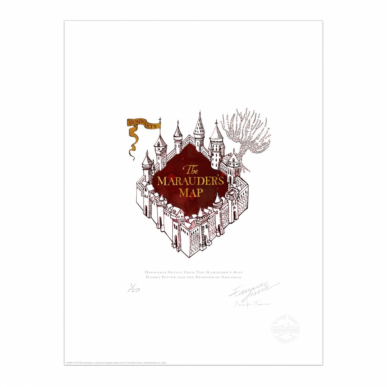 Papier peint Minalima Carte du Maraudeur - 3 Reliques Harry Potter