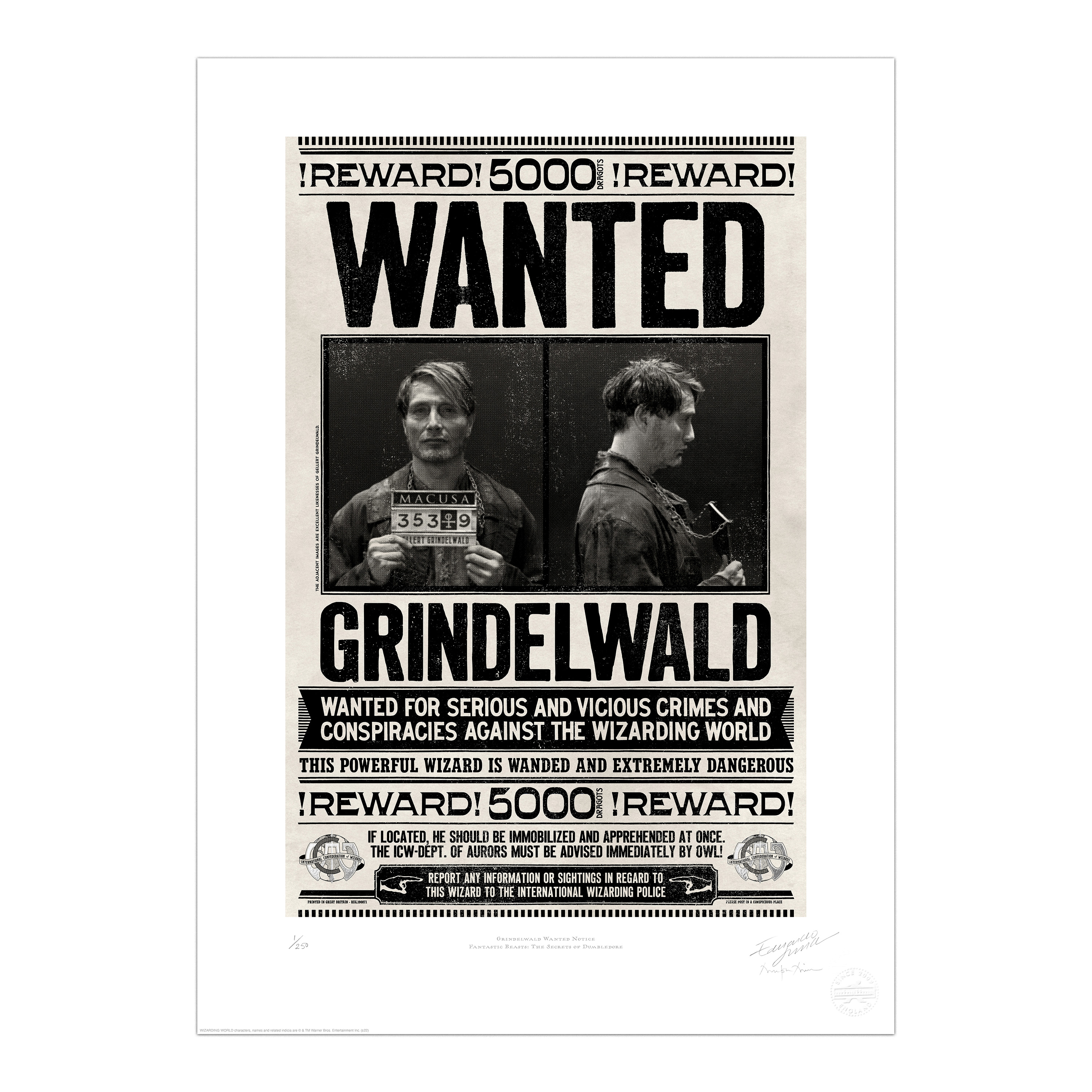 Grindelwald Wanted Notice Minalima