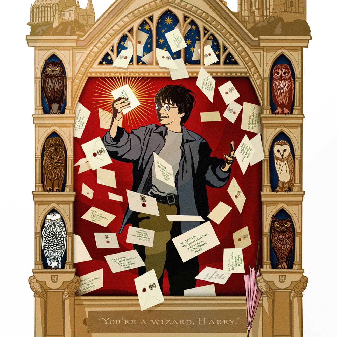 Postcard by Minalima - Believe it or Not, Harry Potter Stationery