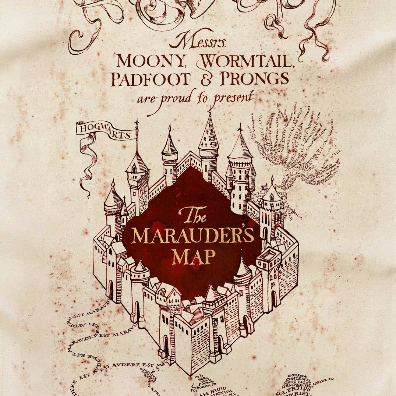 The Marauder's Map Deluxe Wallpaper Sample Swatch - MinaLima