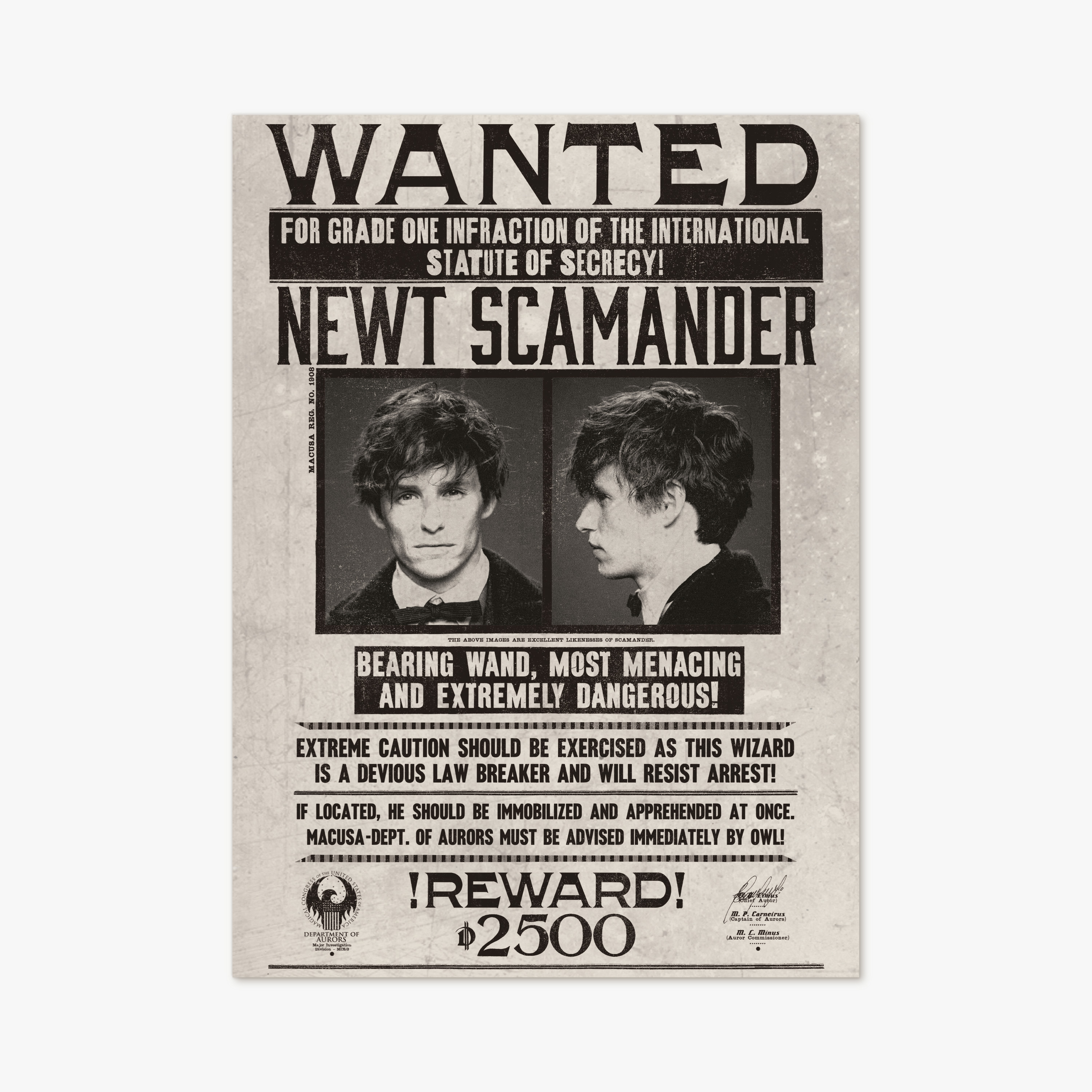 MACUSA - Newt Scamander Wanted Notice