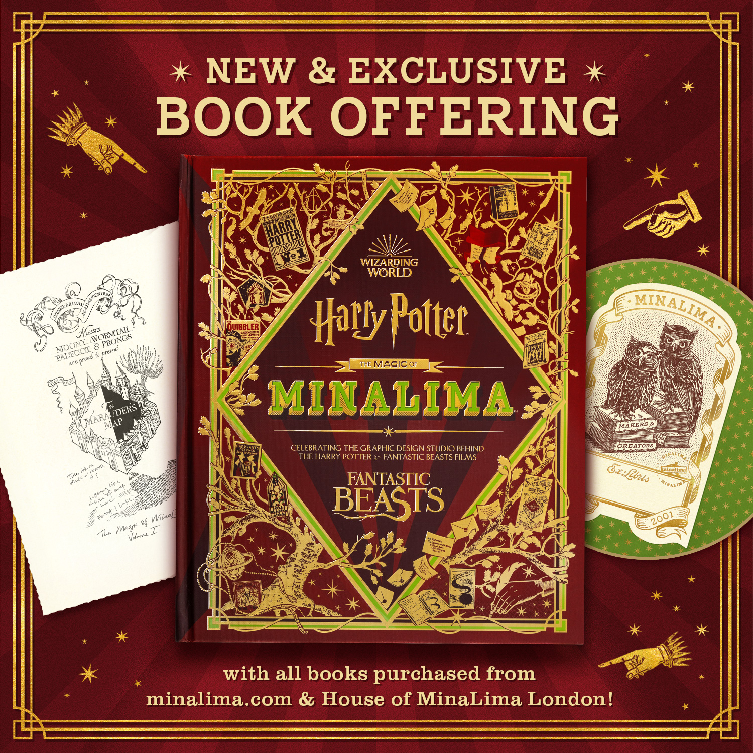 New and exclusive book offering with every book purchased from minalima.com and House of MinaLima London!
