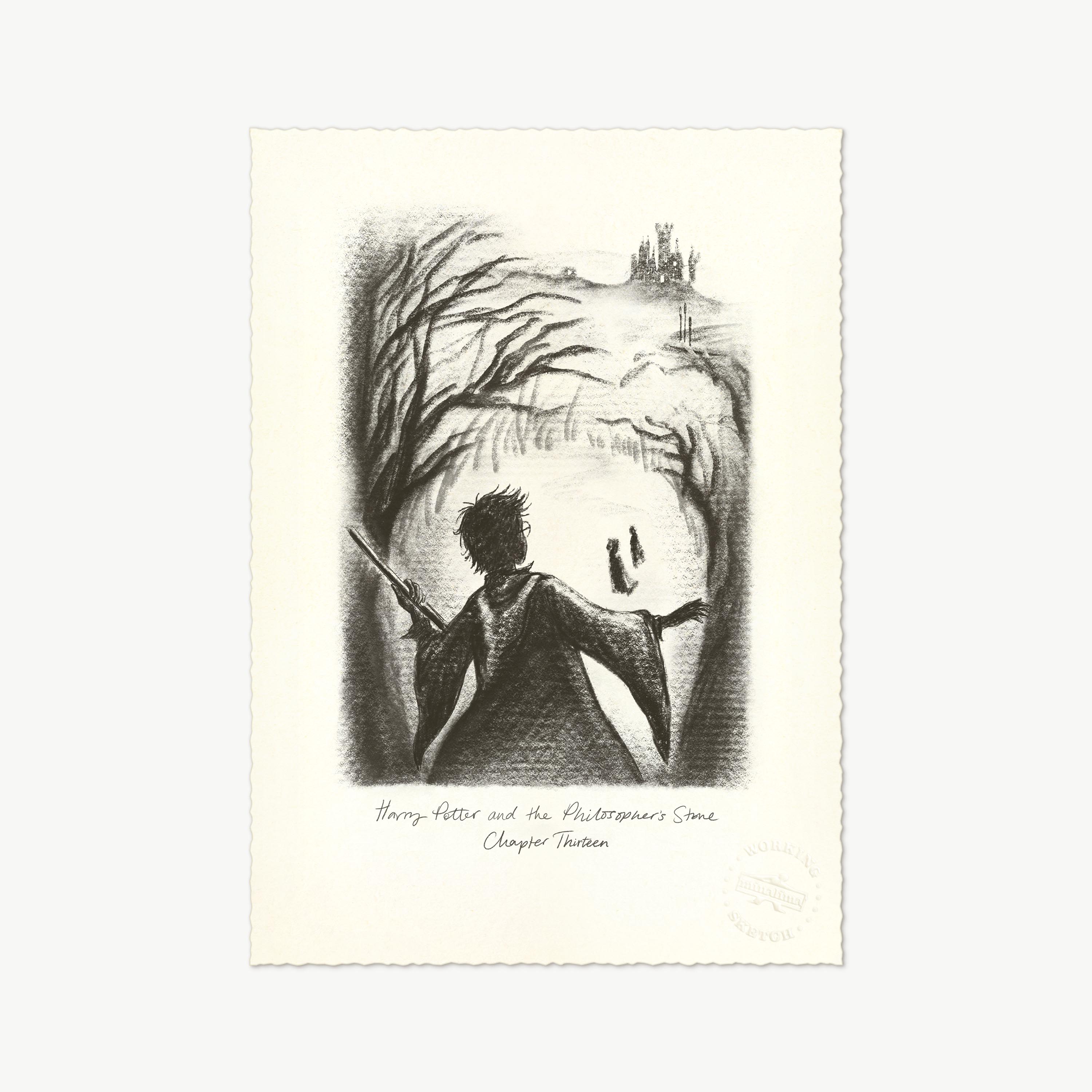 Free book print from Harry Potter and the Philosopher's Stone by J.K. Rowling hardcover book designed and illustrated by MinaLima.