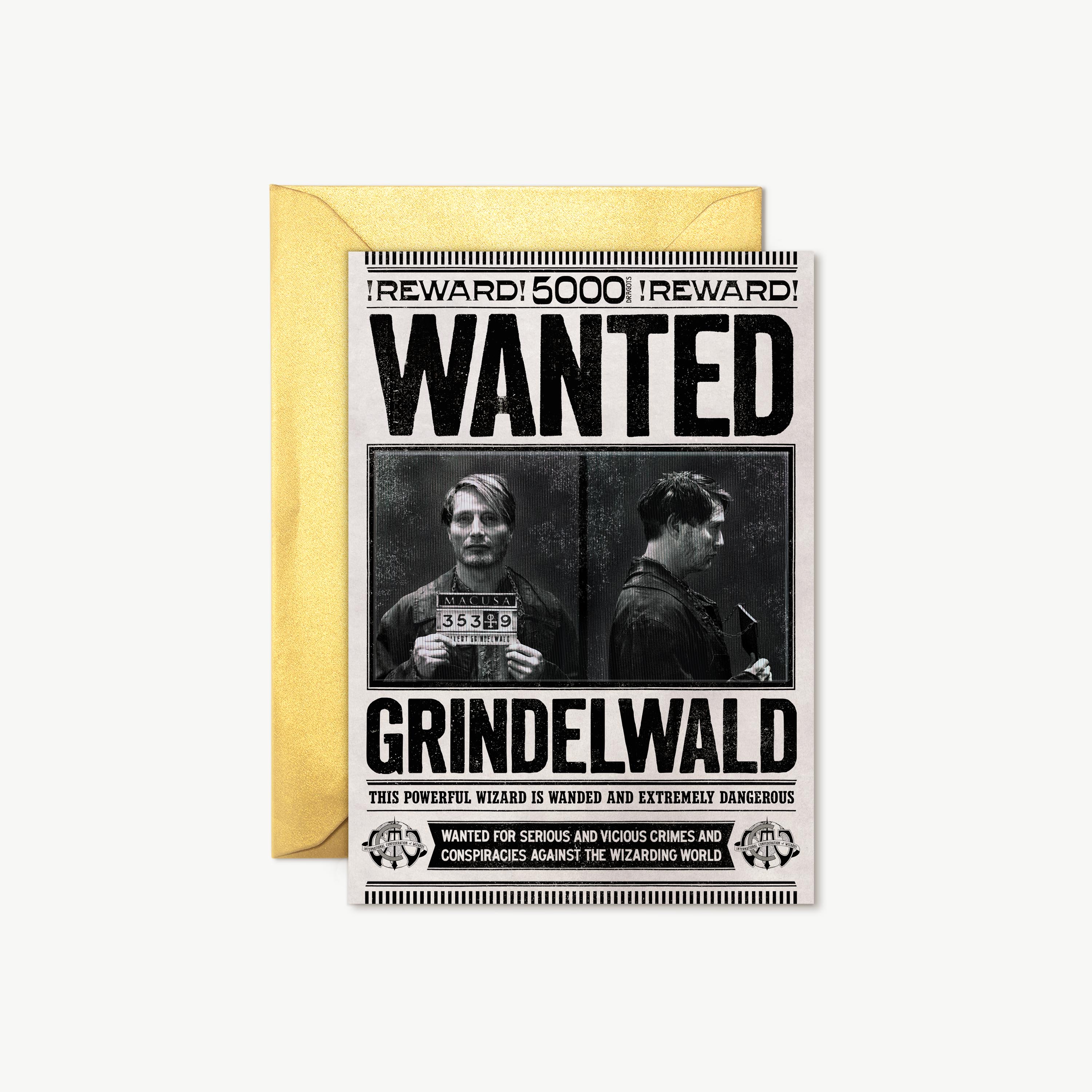 International Confederation of Wizards - Grindelwald Wanted Notice