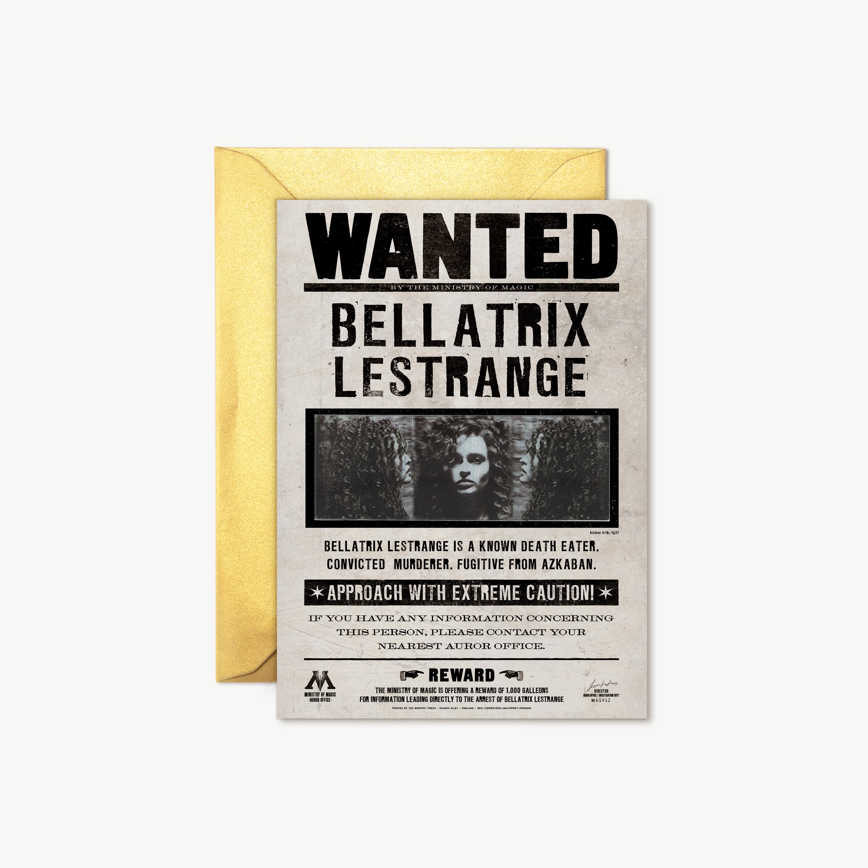 Ministry of Magic - Bellatrix Lestrange Wanted Notice