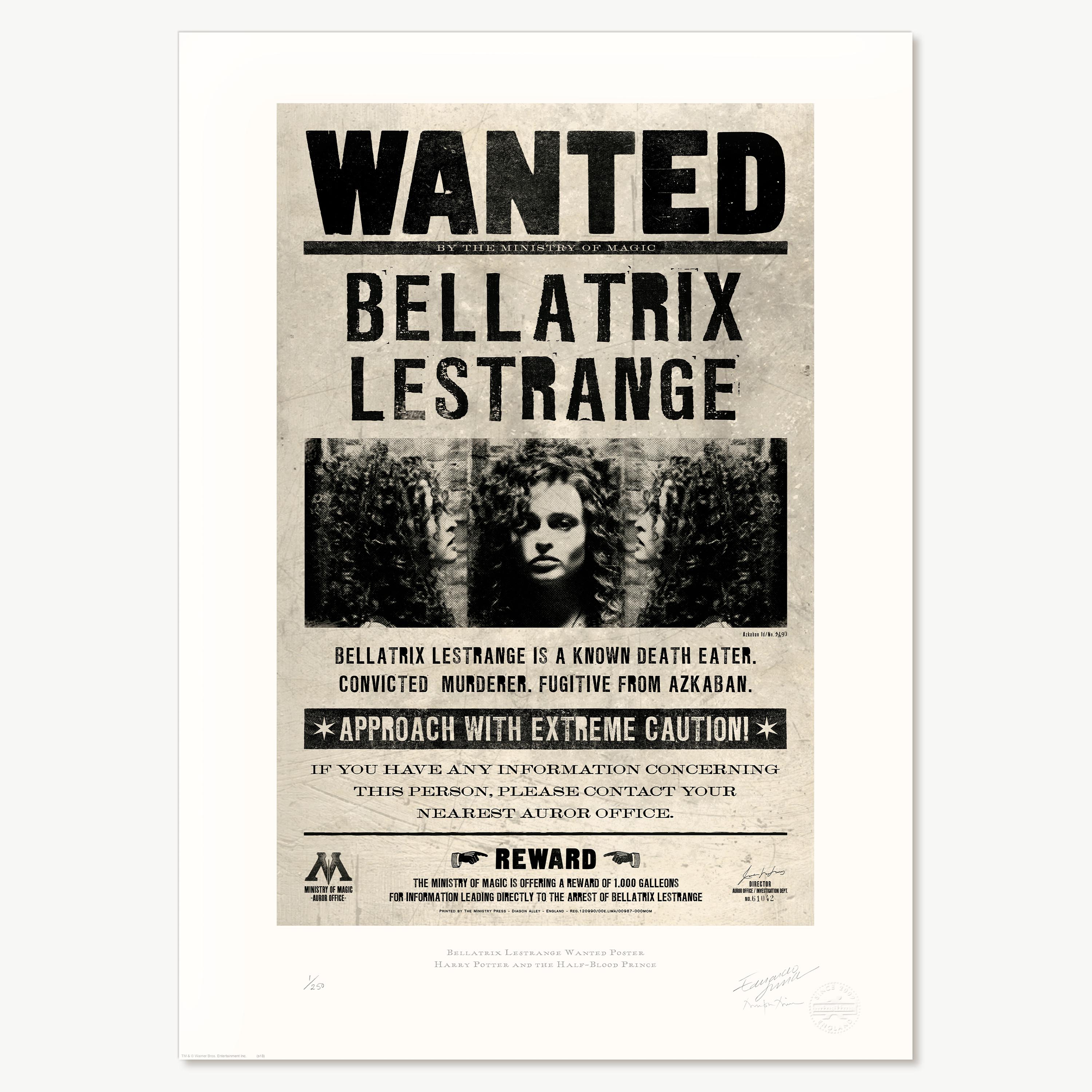 Bellatrix Lestrange Wanted Poster