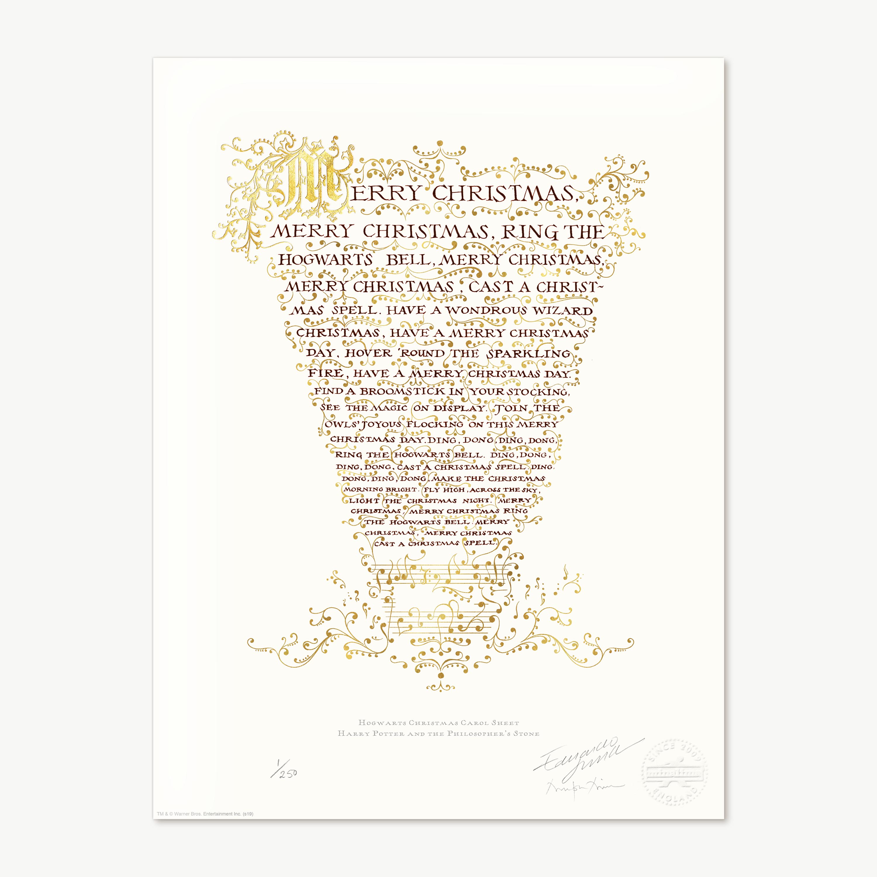 Hogwarts Christmas Carol Sheet