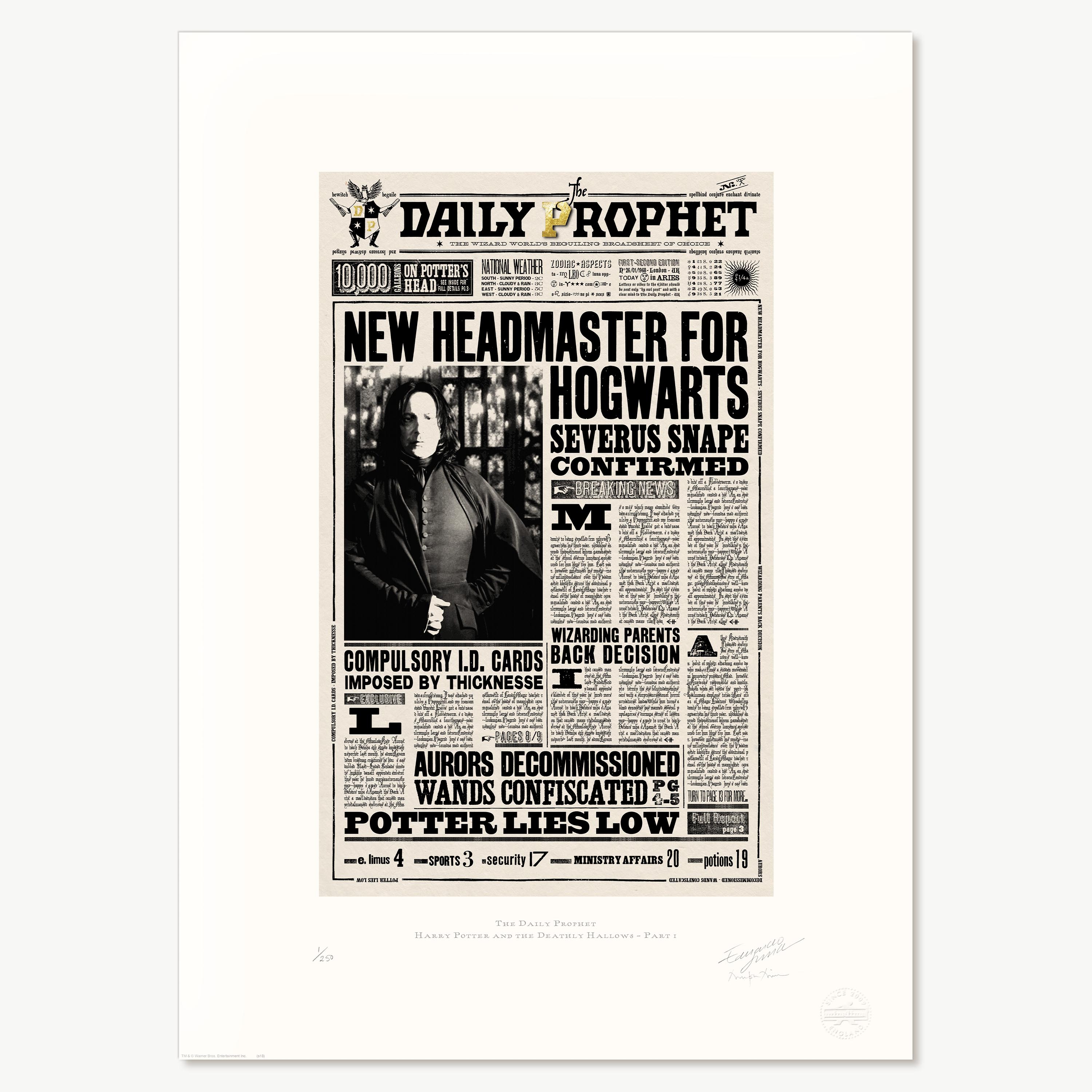 The Daily Prophet - ‘New Headmaster for Hogwarts’