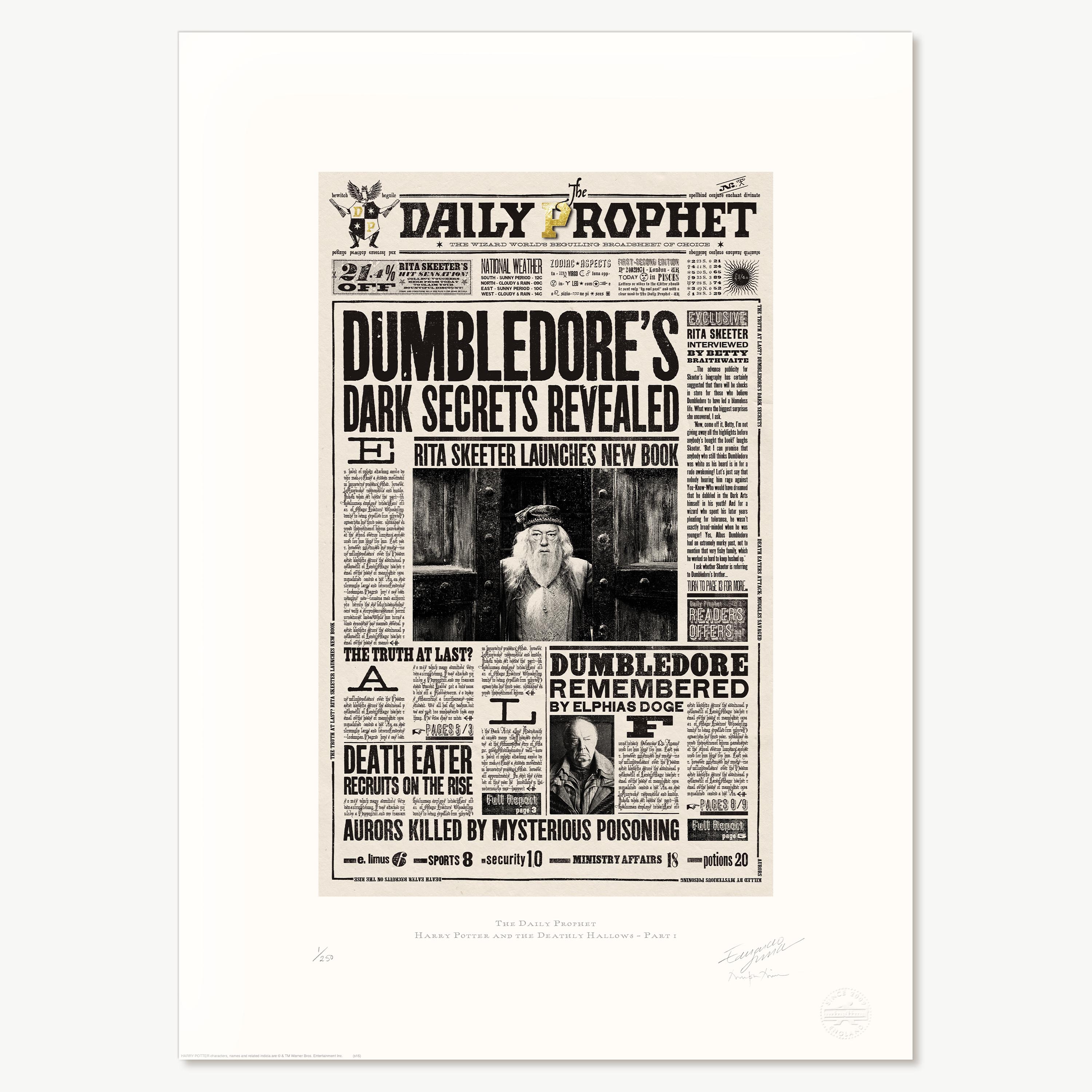 The Daily Prophet - 'Dumbledore's Dark Secrets Revealed'