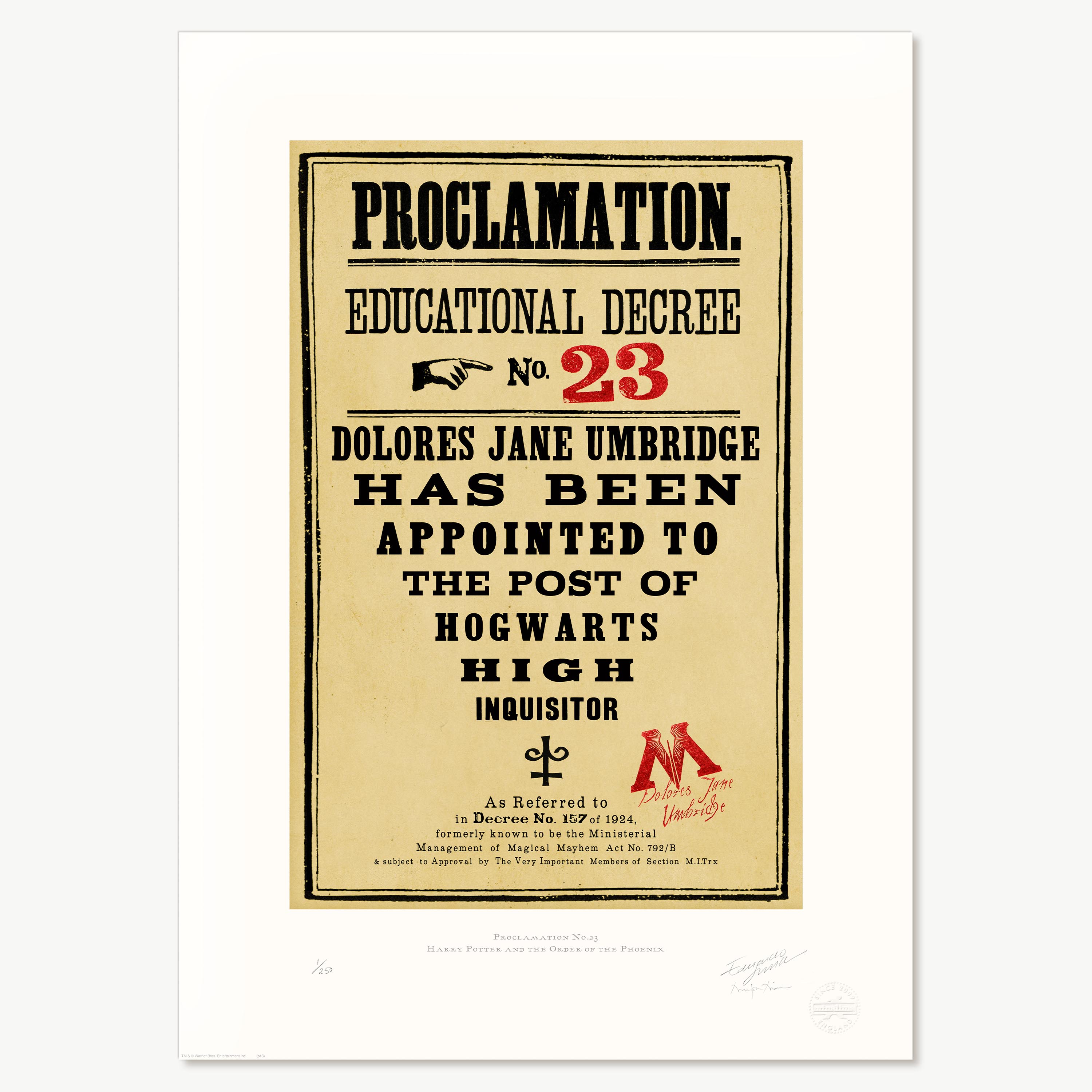 Ministry of Magic - Proclamation No.23