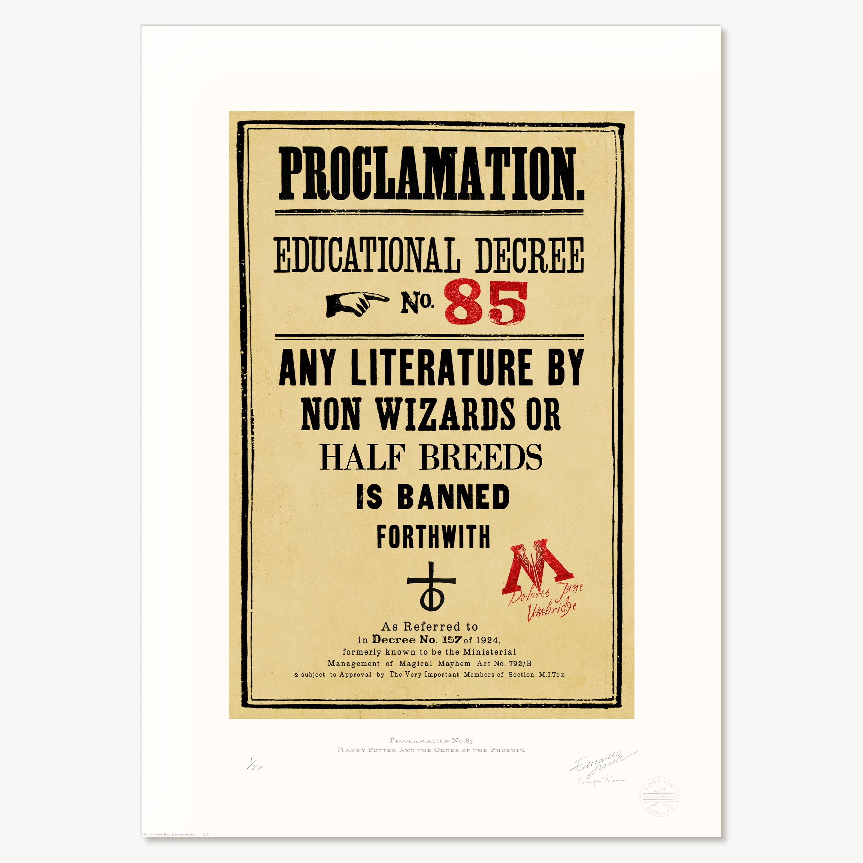 Ministry of Magic - Proclamation No.85