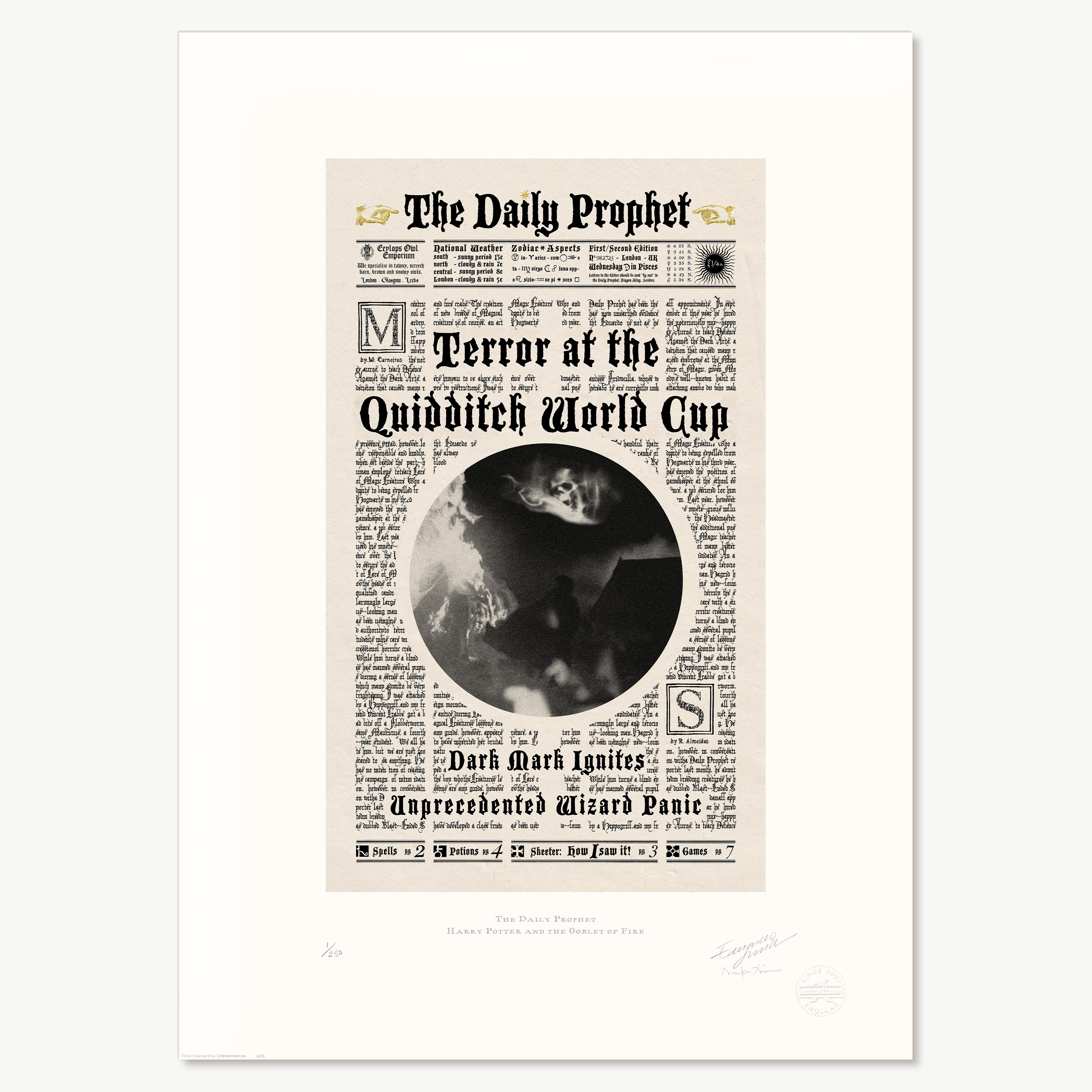The Daily Prophet - 'Terror at the Quidditch World Cup'