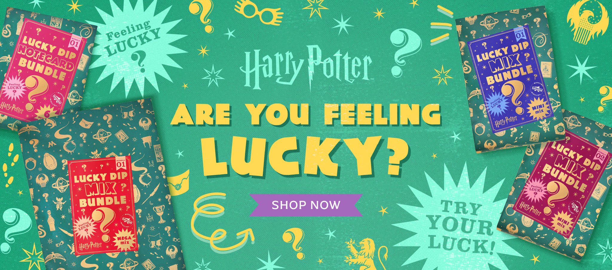 Are you feeling lucky? Shop Harry Potter and Fantastic Beasts Lucky Dips bundles now.