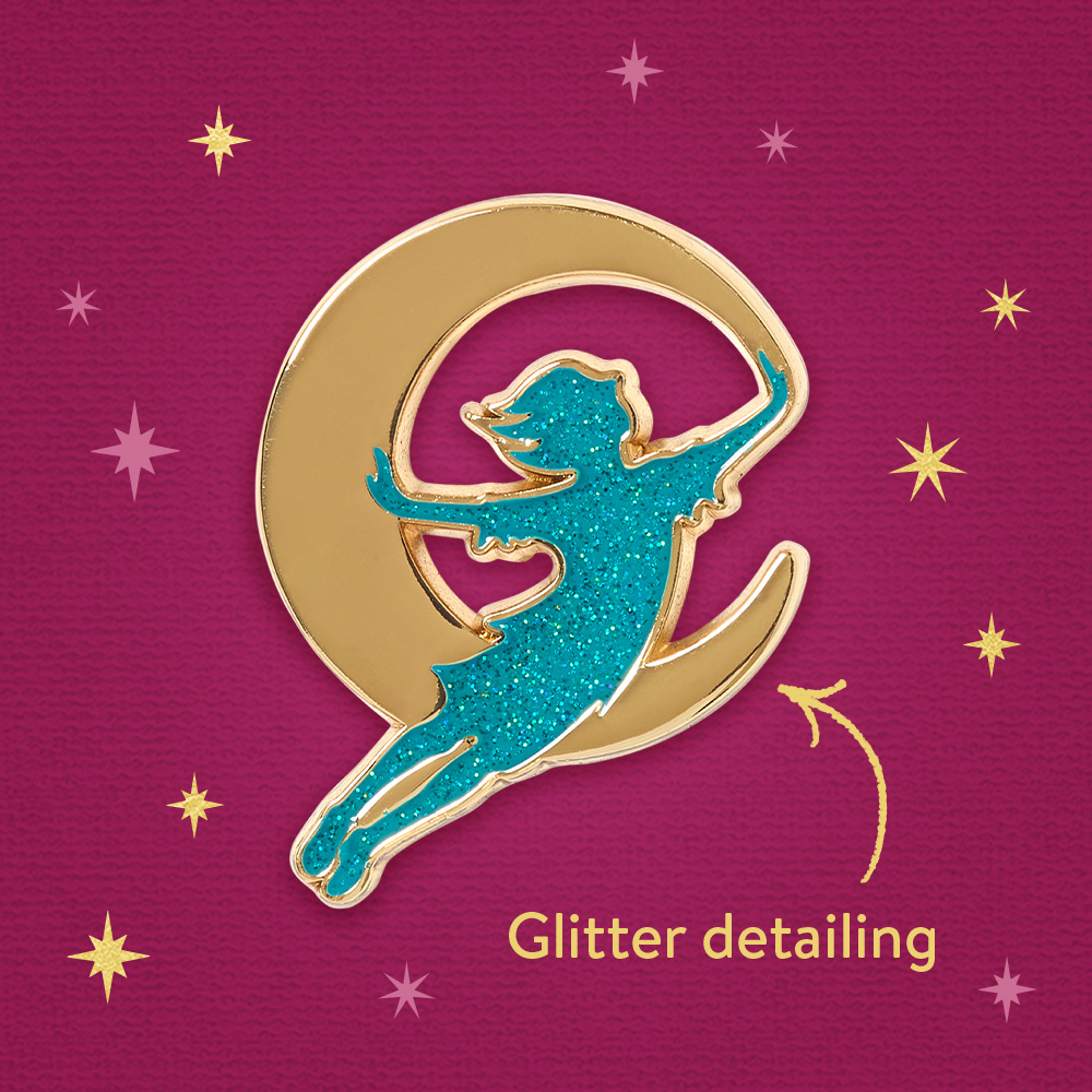 MinaLima Classics Peter Pan 'The Flight' Pin Badge with glitter detailing