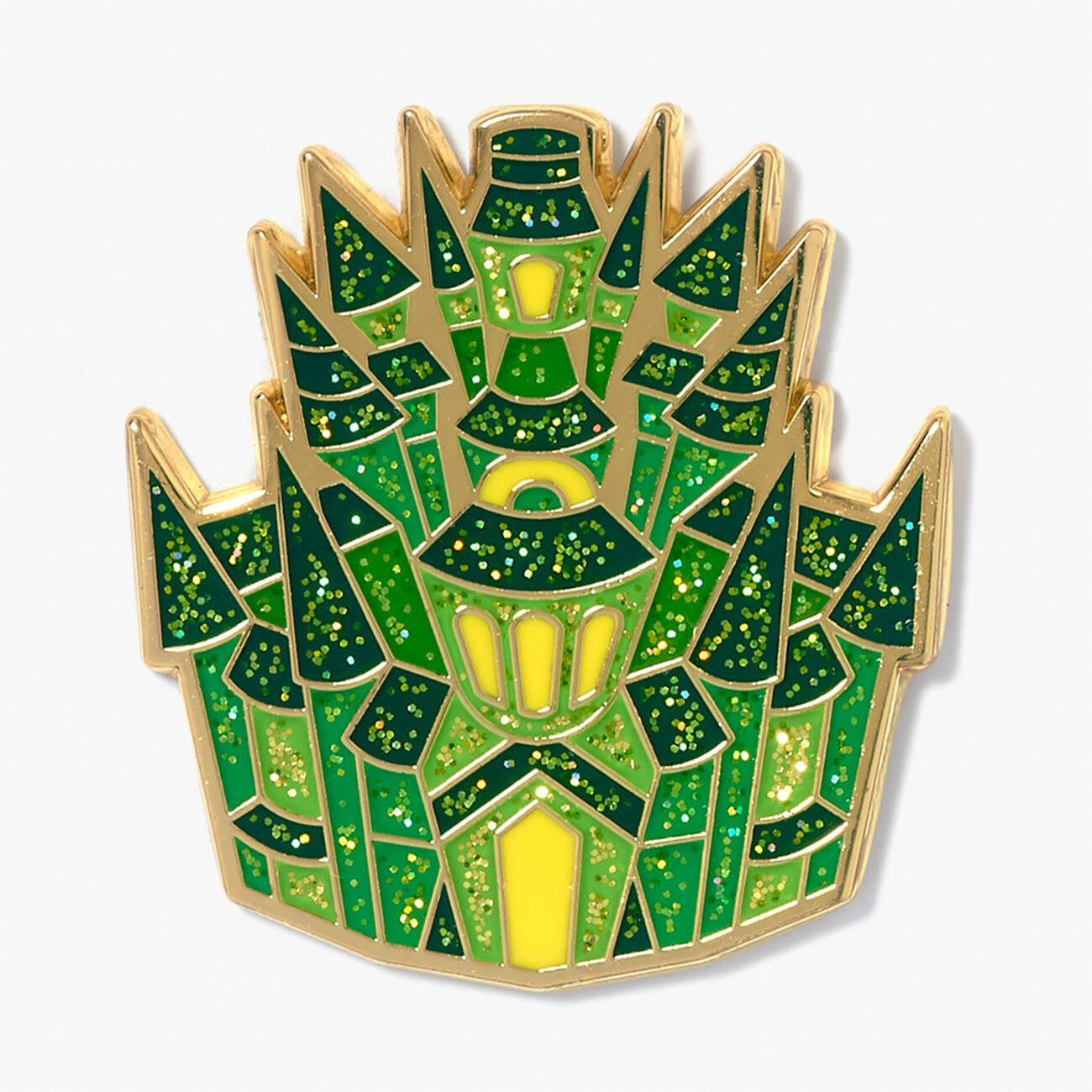 Emerald City pin badge inspired by MinaLima Classics illustrated edition of ‘The Wonderful Wizard of Oz’.