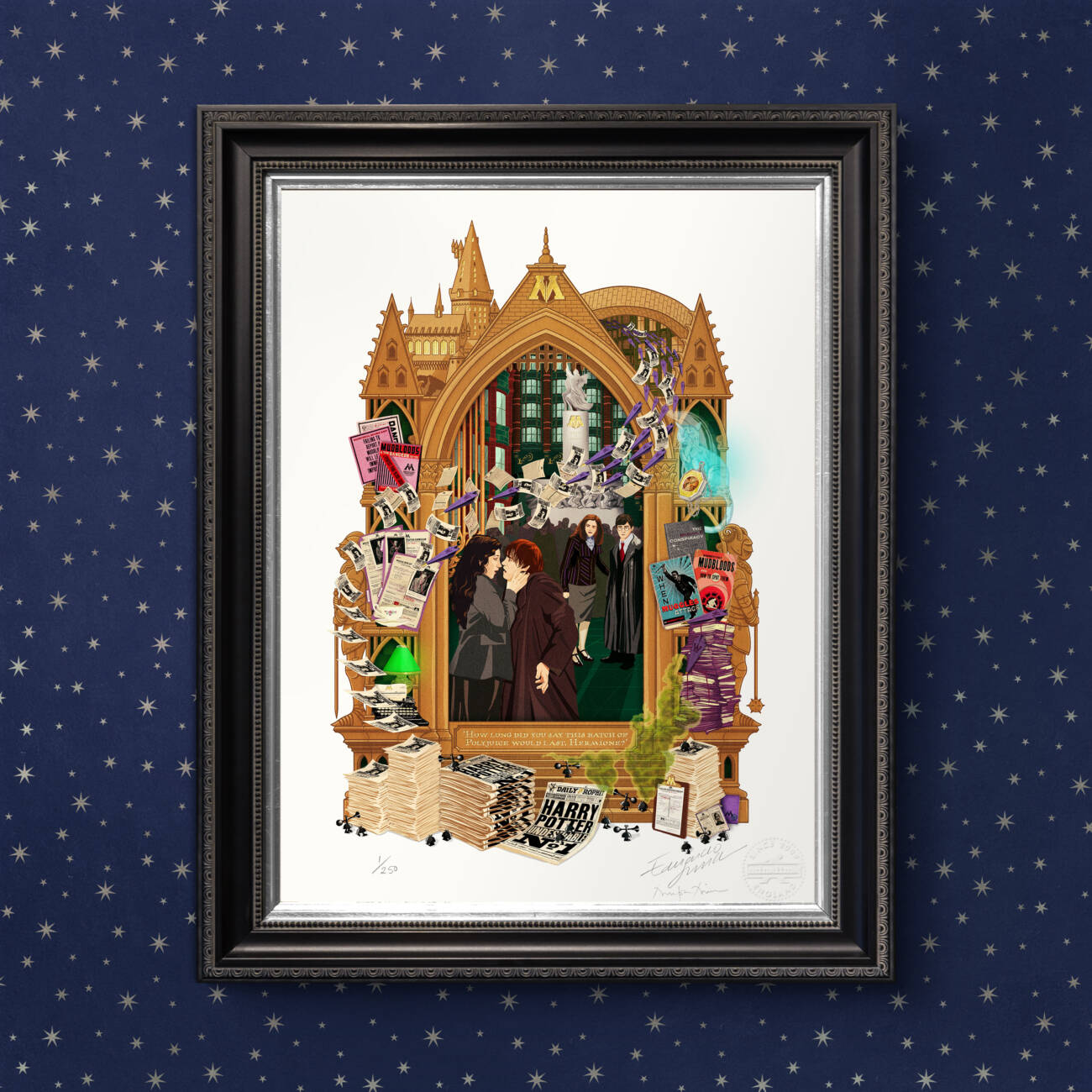 Harry Potter and the Deathly Hallows: Part One - Magical Moments Limited Edition Art Print (Premium Finish) - 'How long did you say this batch of Polyjuice would last, Hermione?'