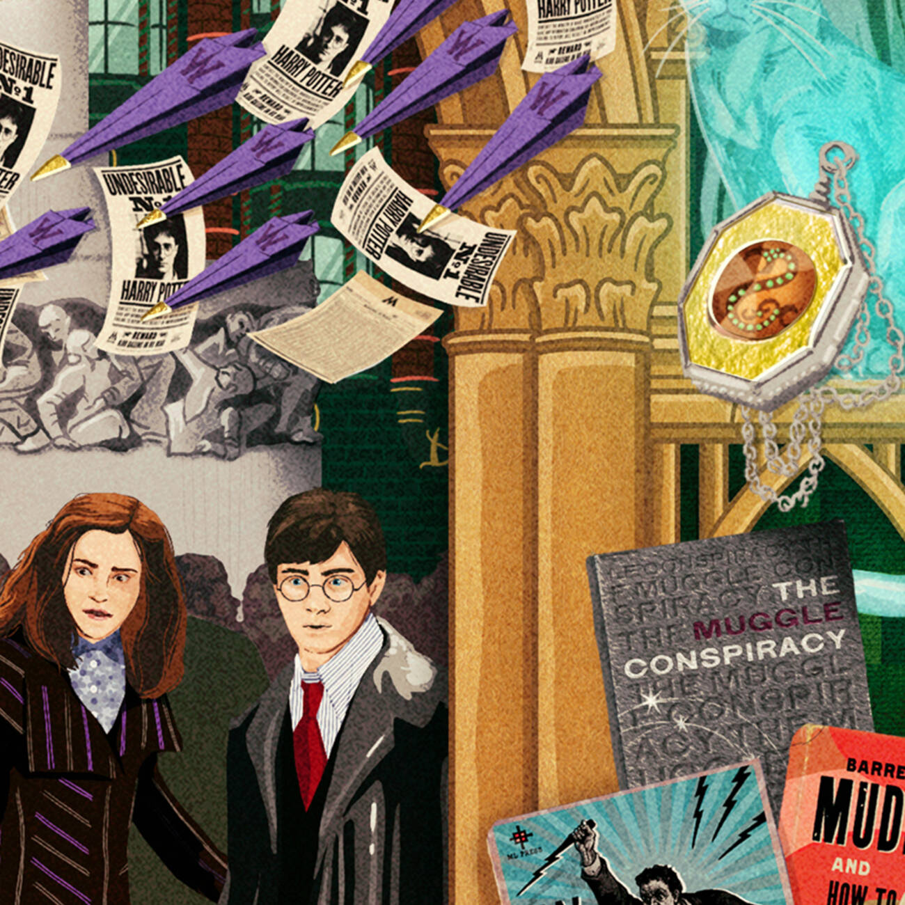 Harry Potter and the Deathly Hallows: Part One - Magical Moments Limited Edition Art Print - 'How long did you say this batch of Polyjuice would last, Hermione?'