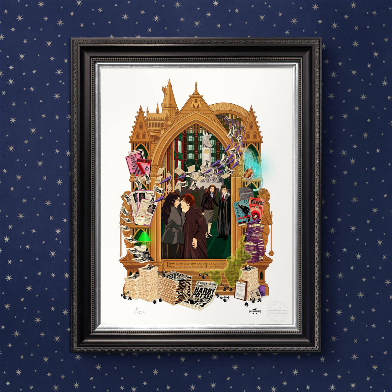 Harry Potter and the Deathly Hallows: Part One - Magical Moments Limited Edition Art Print (Standard Finish) - 'How long did you say this batch of Polyjuice would last, Hermione?'