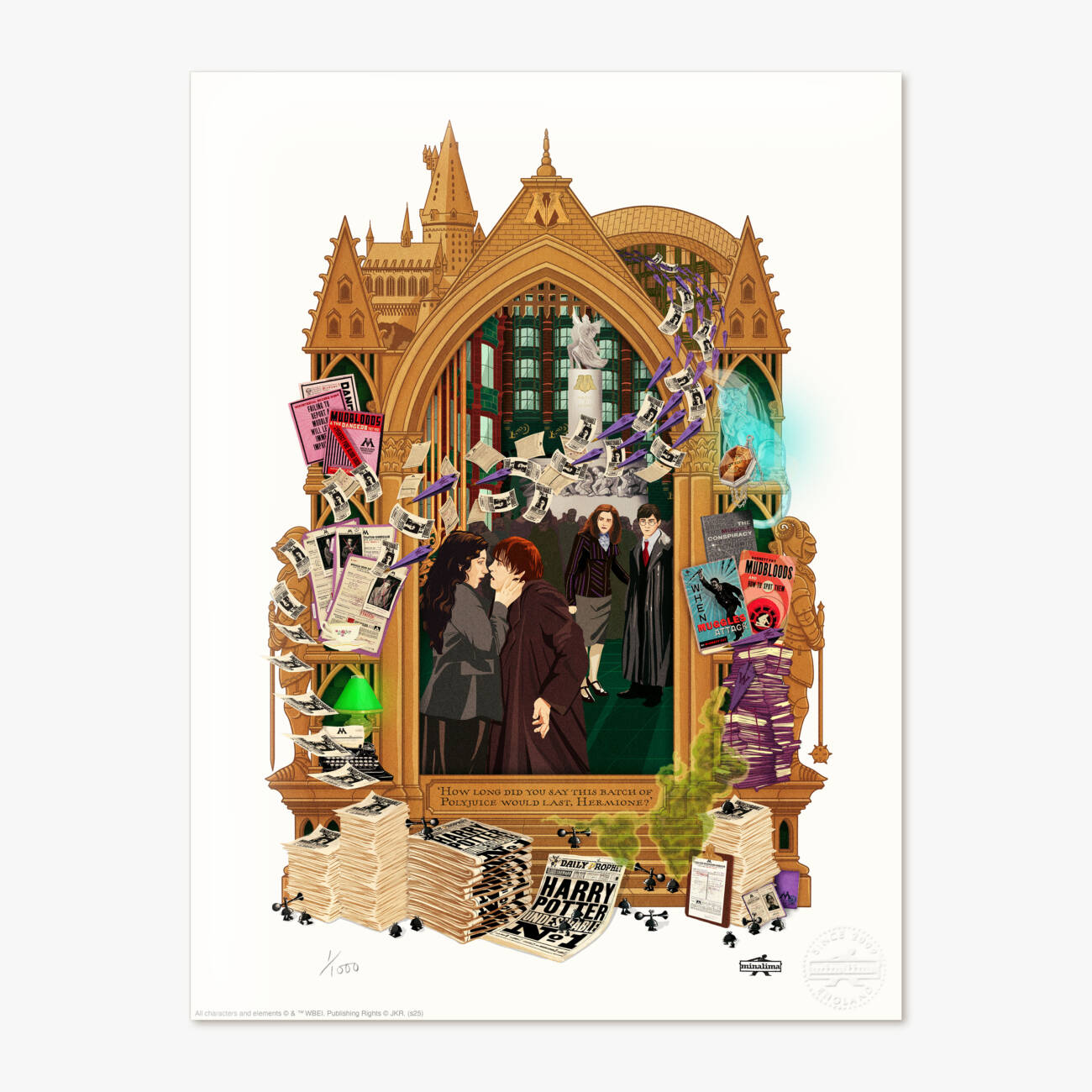 Harry Potter and the Deathly Hallows: Part One - Magical Moments Limited Edition Art Print (Standard Finish) - 'How long did you say this batch of Polyjuice would last, Hermione?'
