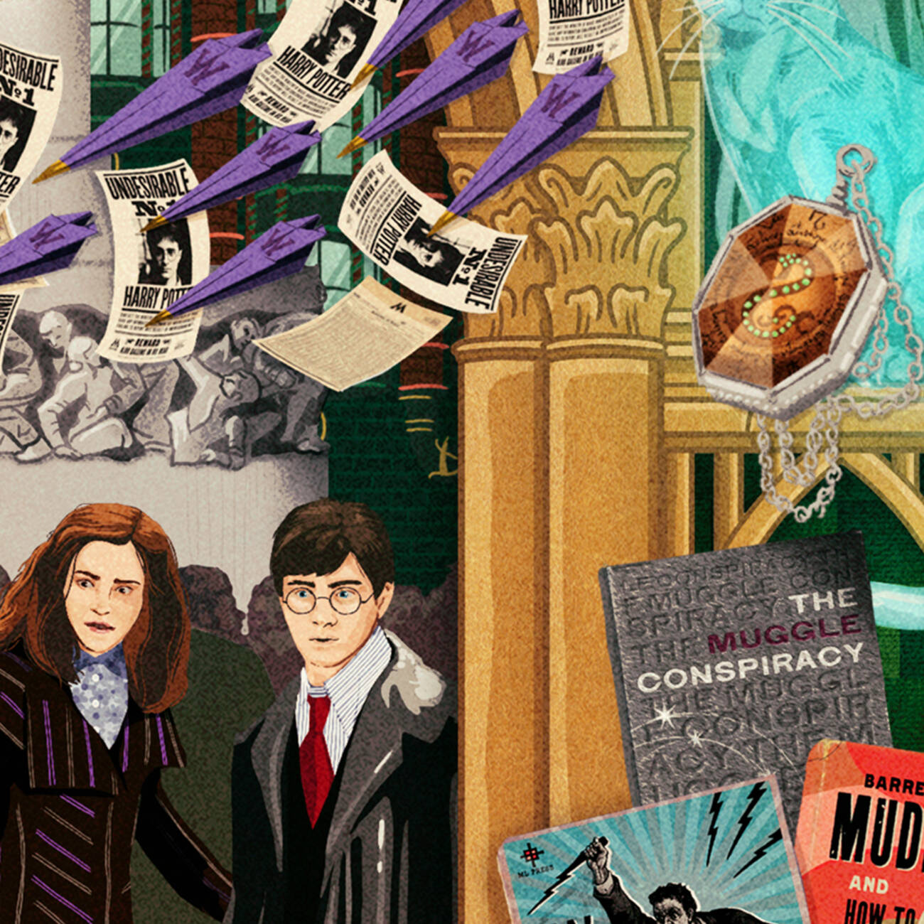 Harry Potter and the Deathly Hallows: Part One - Magical Moments Limited Edition Art Print - 'How long did you say this batch of Polyjuice would last, Hermione?'