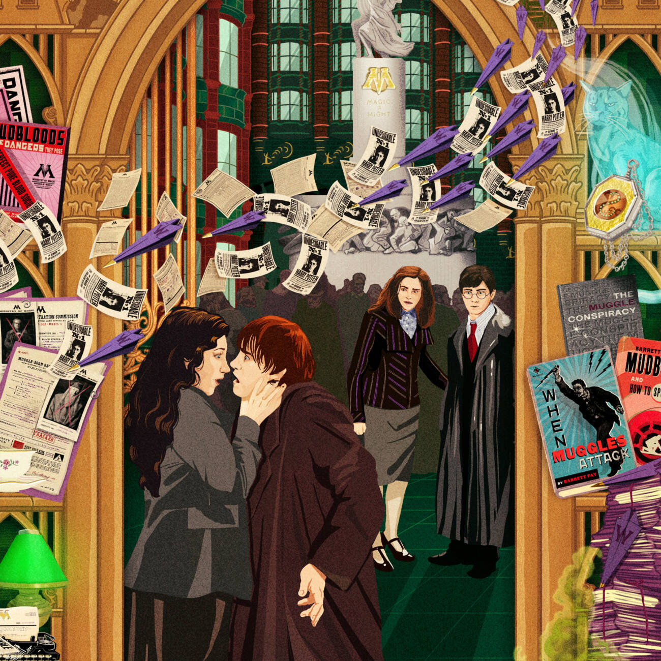 Harry Potter and the Deathly Hallows: Part One - Magical Moments Limited Edition Art Print - 'How long did you say this batch of Polyjuice would last, Hermione?'