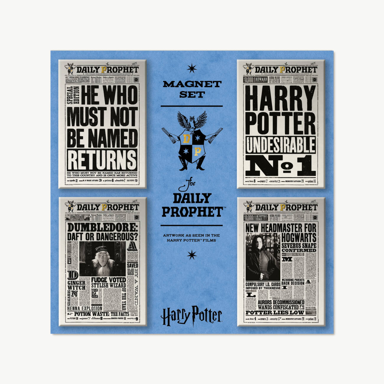 The Daily Prophet Magnet Set - Front Pages with artwork as seen in the Harry Potter Films