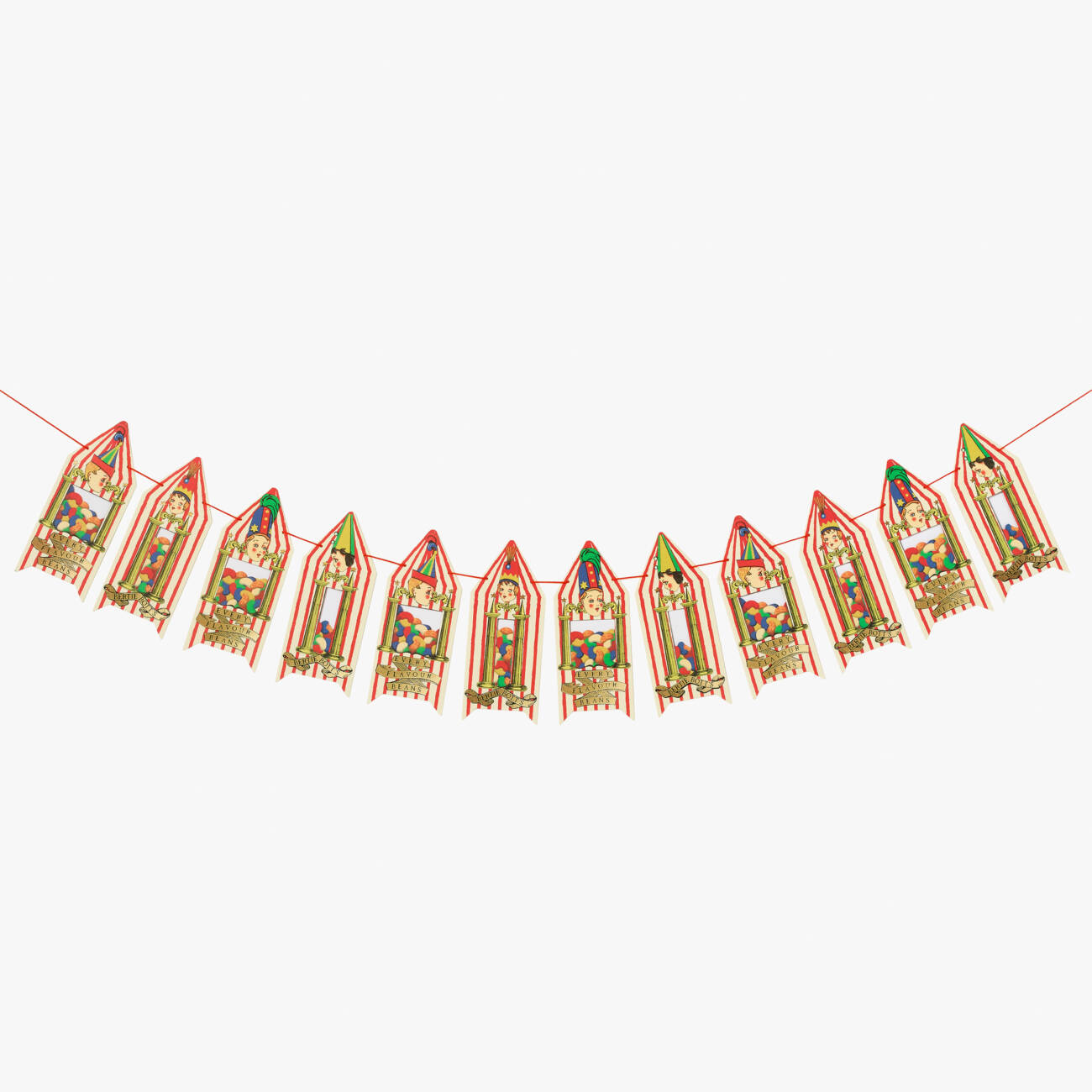 Bertie Bott's Every-Flavour Beans packaging - hanging garland decoration