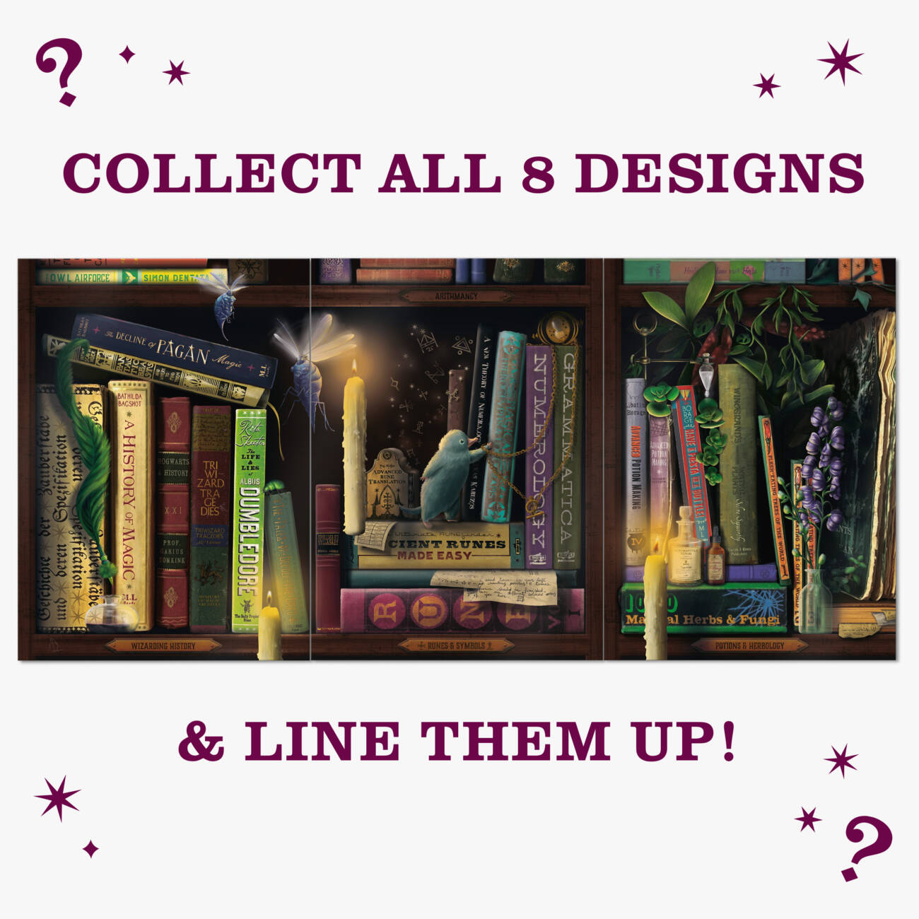 Mystery Postcard Series 03 - Wizarding Library: Collect All 8 Designs and line them up!
