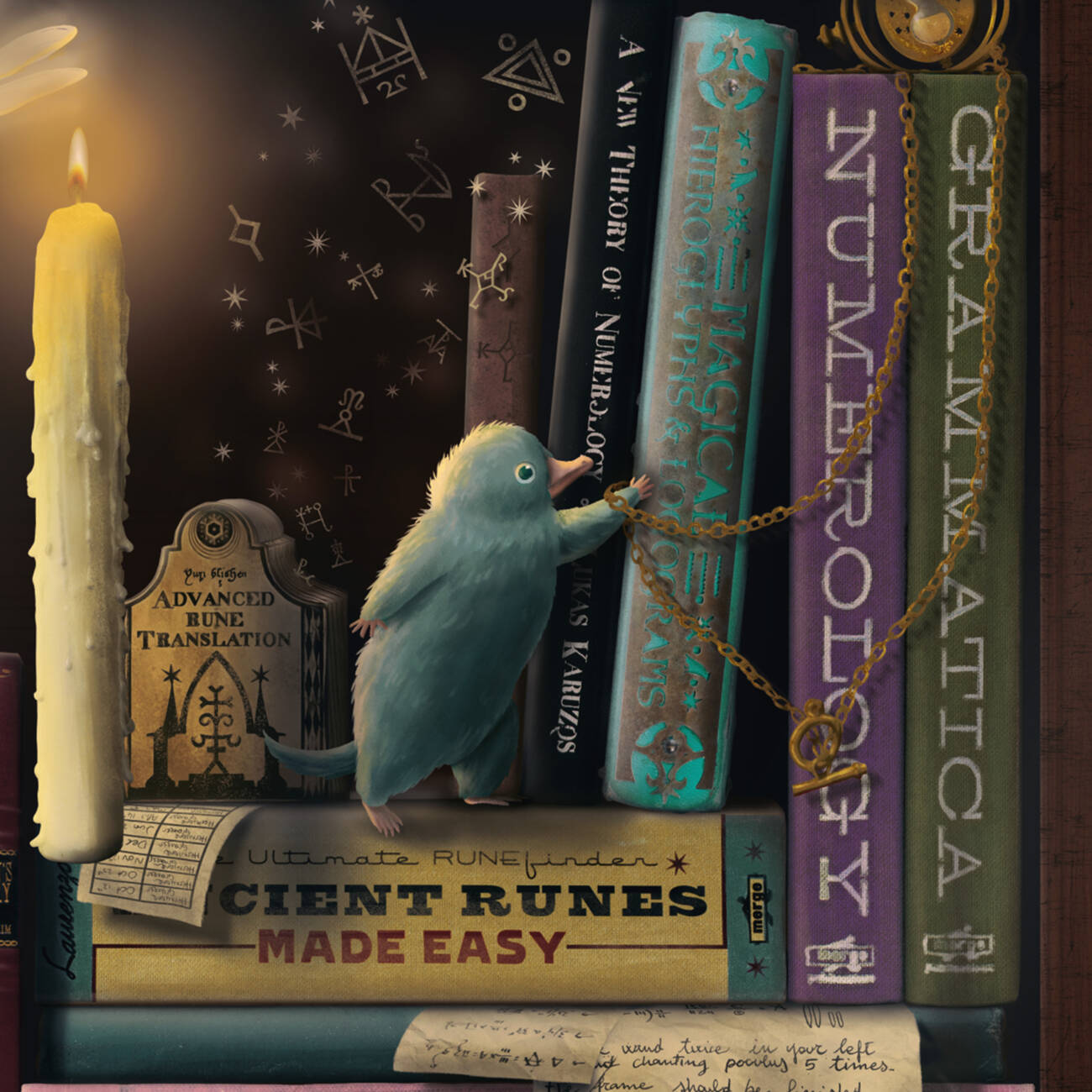 Mystery Postcard Series 03 - Wizarding Library: Runes & Symbols.
