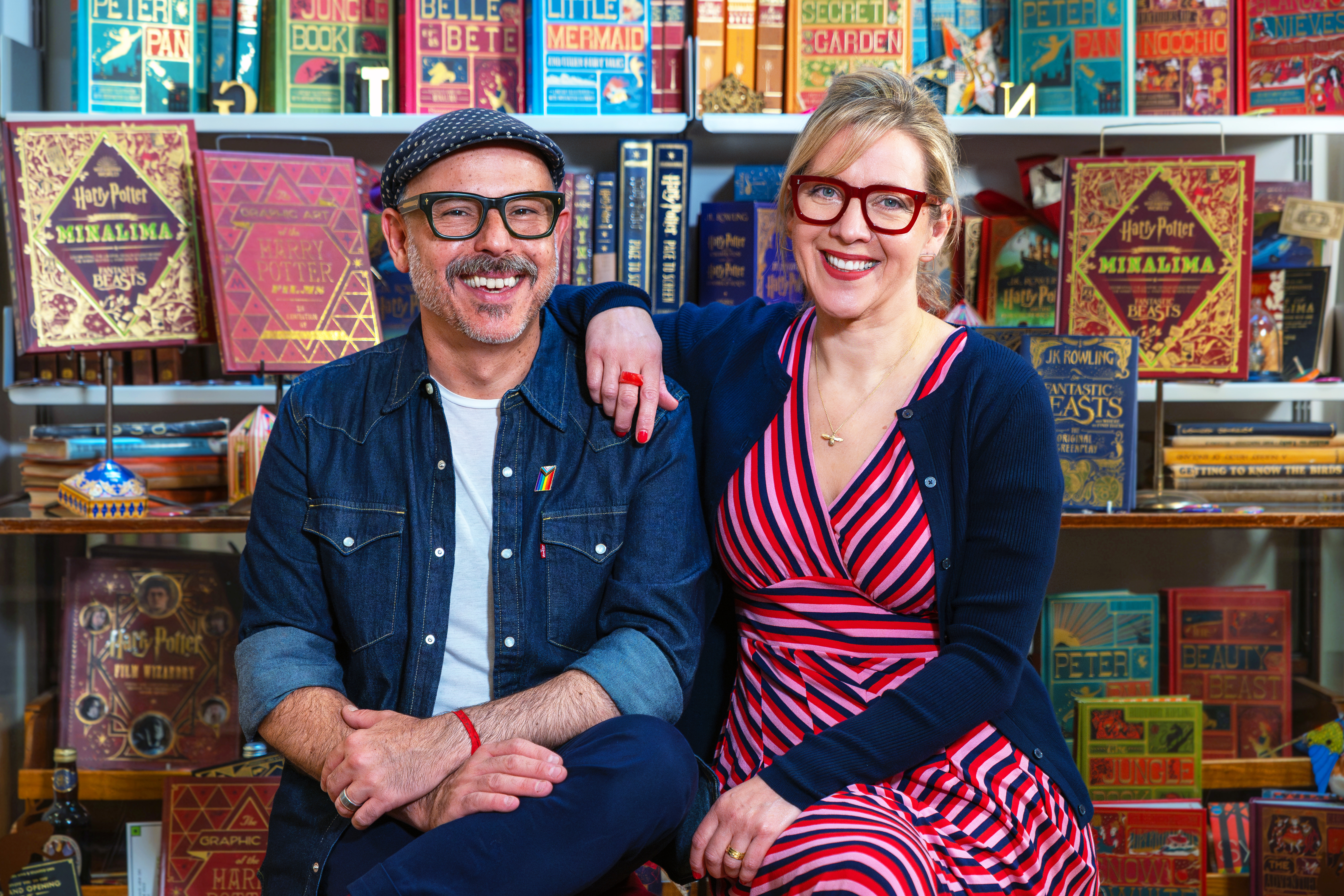 Eduardo Lima and Miraphora Mina in their MinaLima Studio on Wardour Street, London.