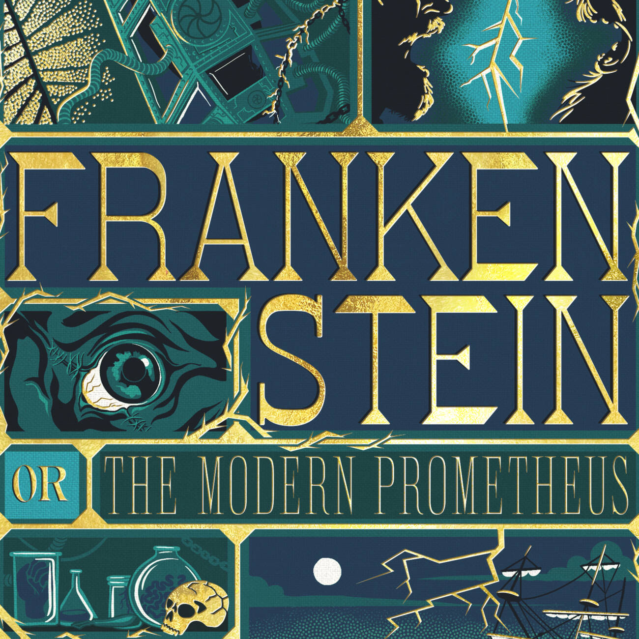 Frankenstein book cover premium art print