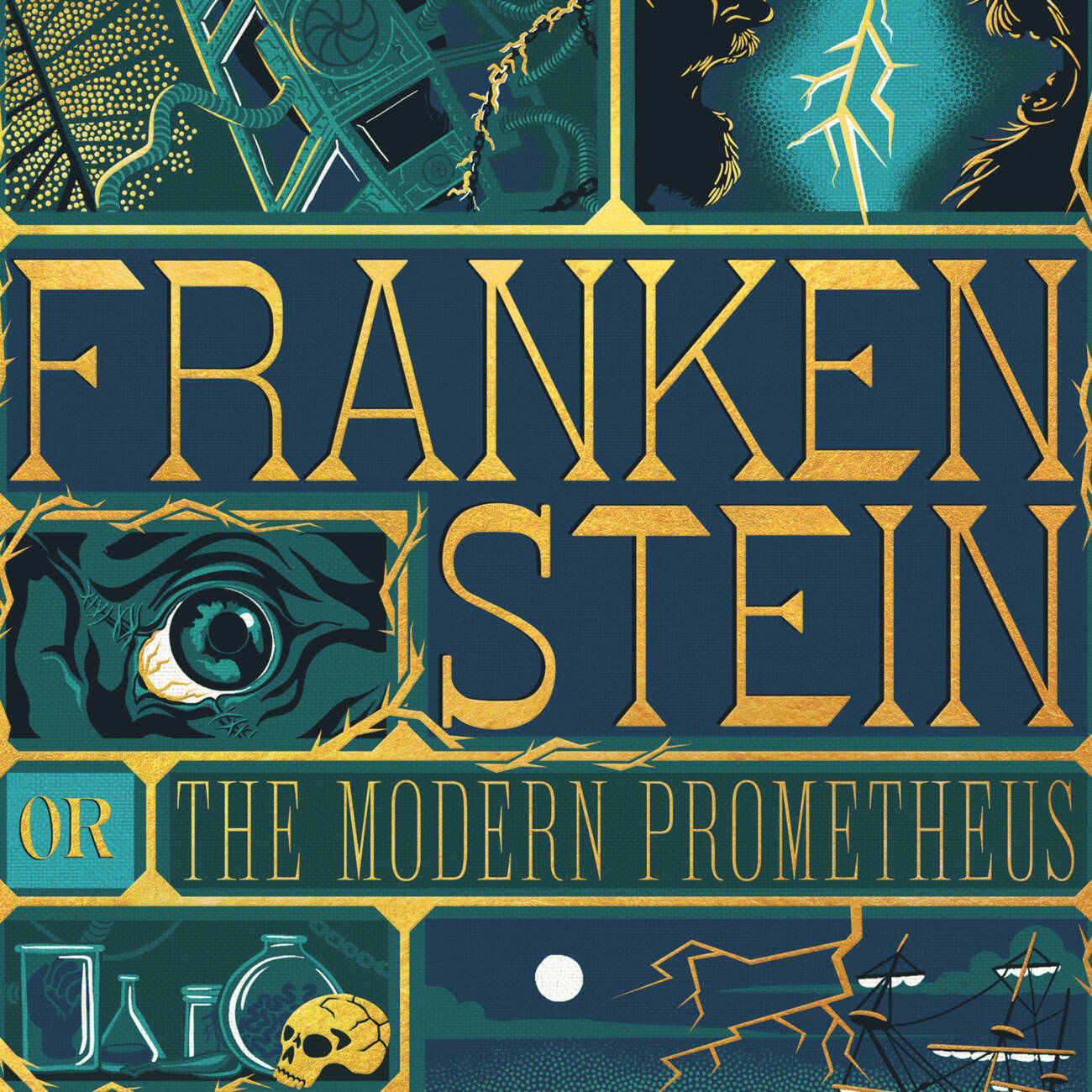 Frankenstein book cover art print