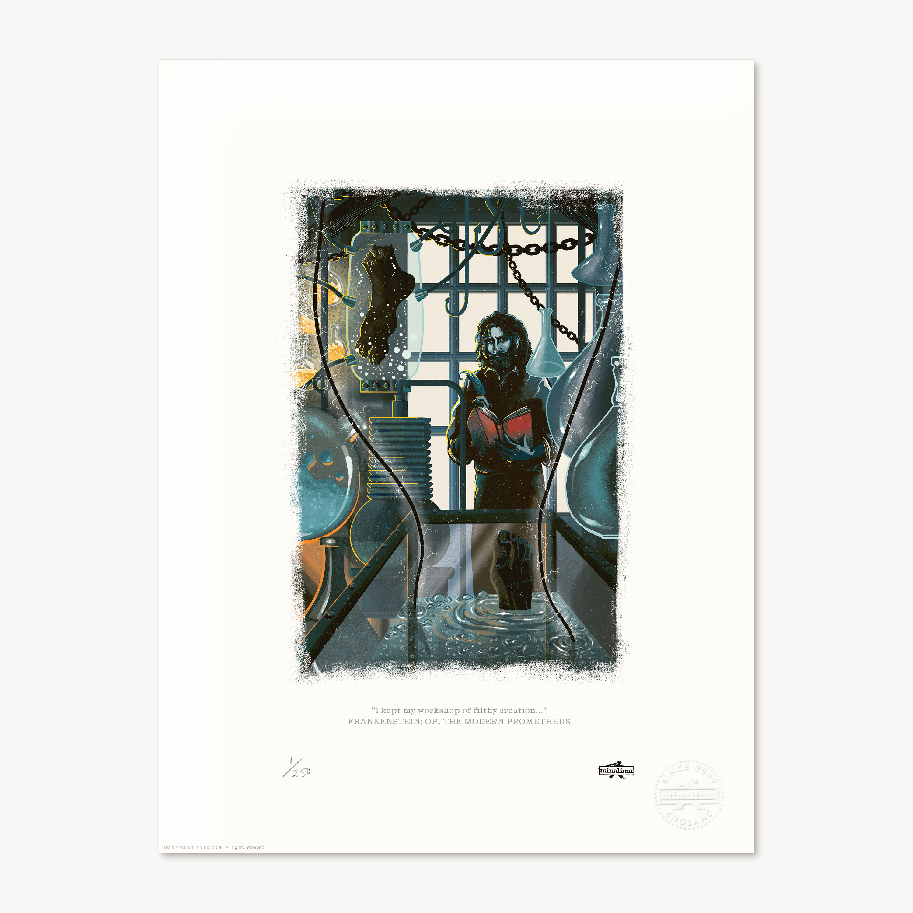 Frankenstein art print "I kept my workshop of filthy creation..."