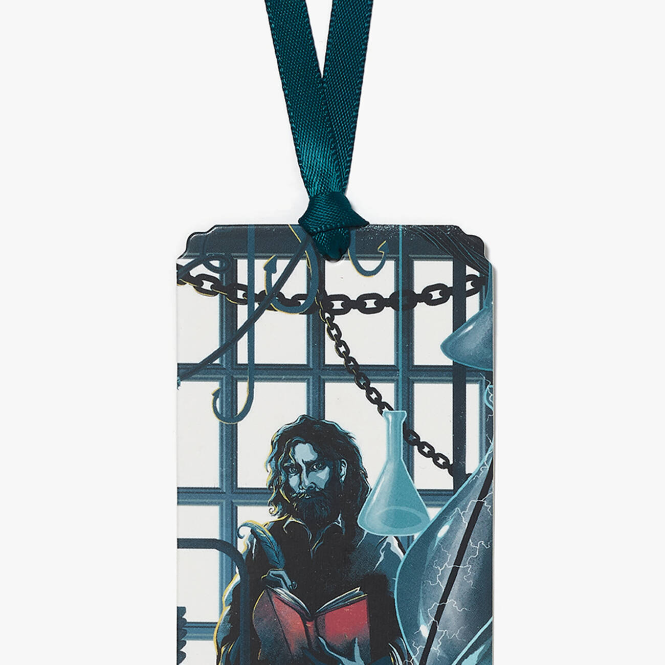 Frankenstein pin badge and illustrated bookmark 'From the Dissecting Room' (detail)